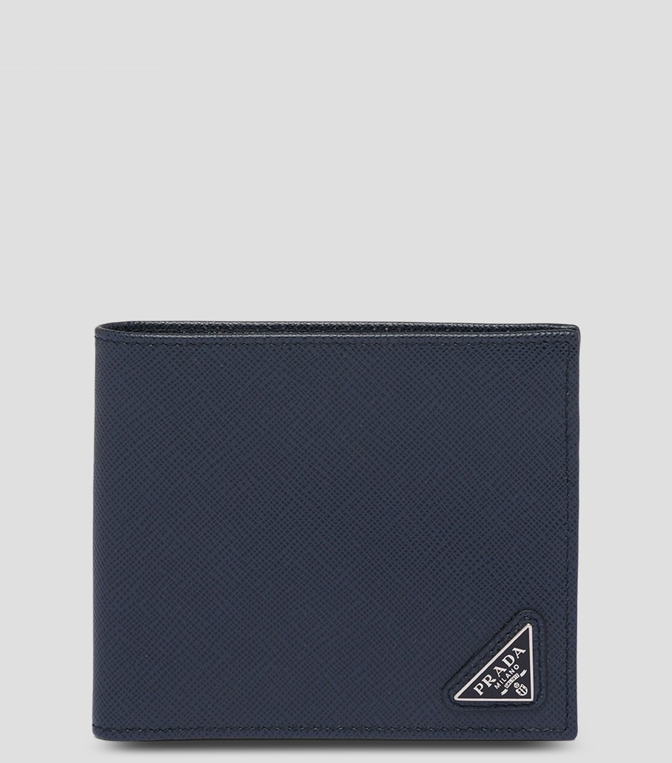 Cartera bifold en piel Saffiano fantasía Hombre