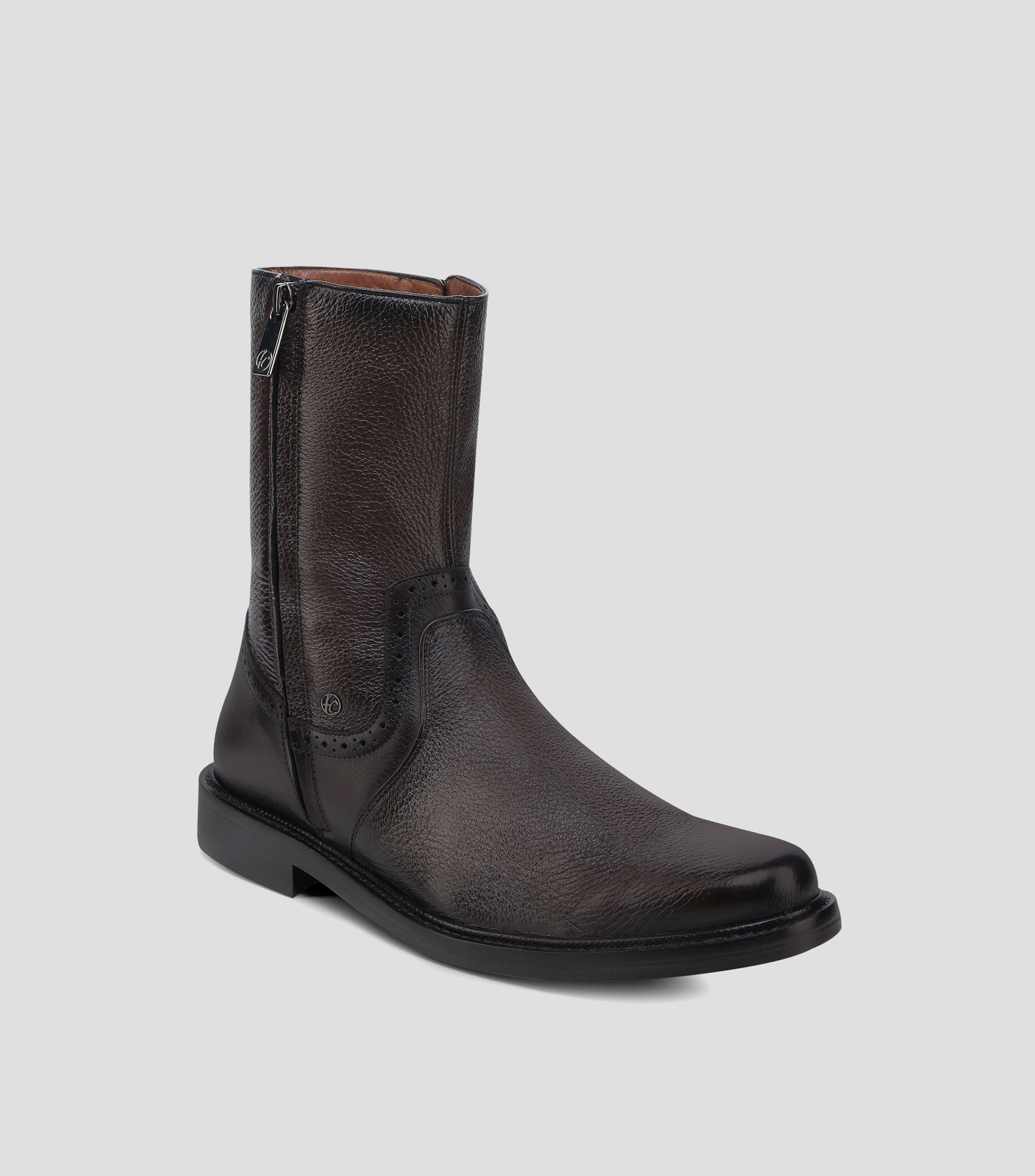 Botas De Vestir en piel Tacón Media Luna Hombre