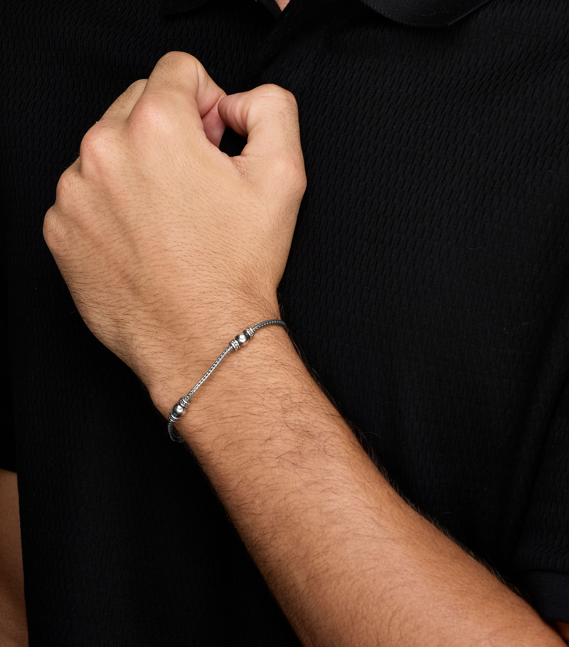 Pulsera en plata .925 delgada de flecha Hombre