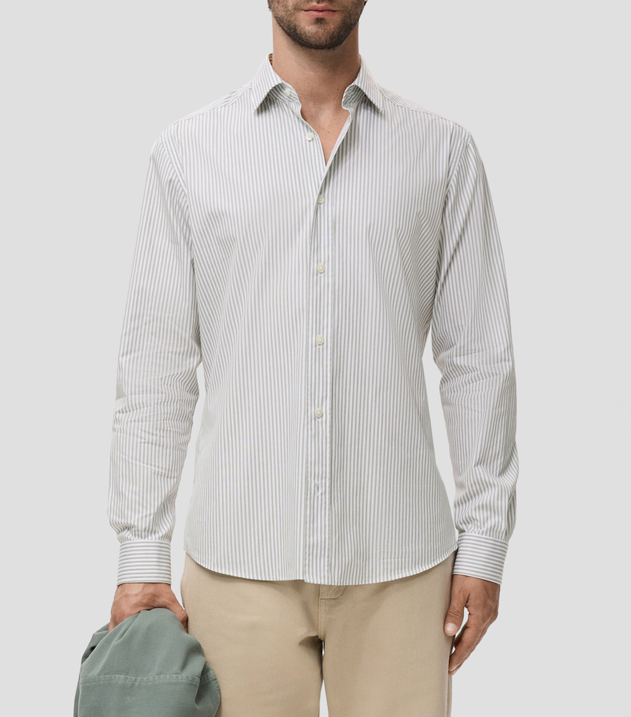 Camisa con líneas de manga larga Hombre