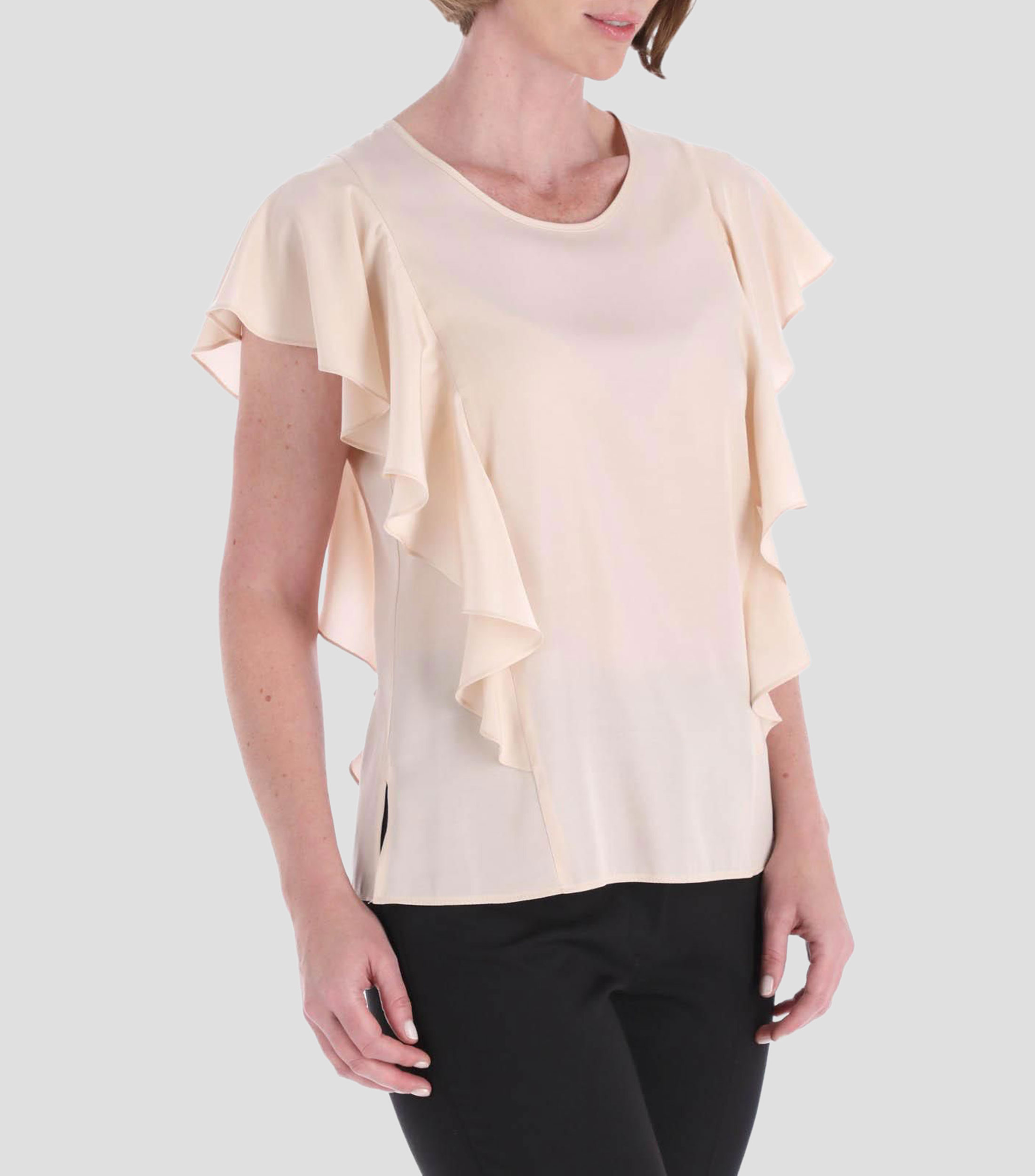 Blusa lisa manga corta Mujer