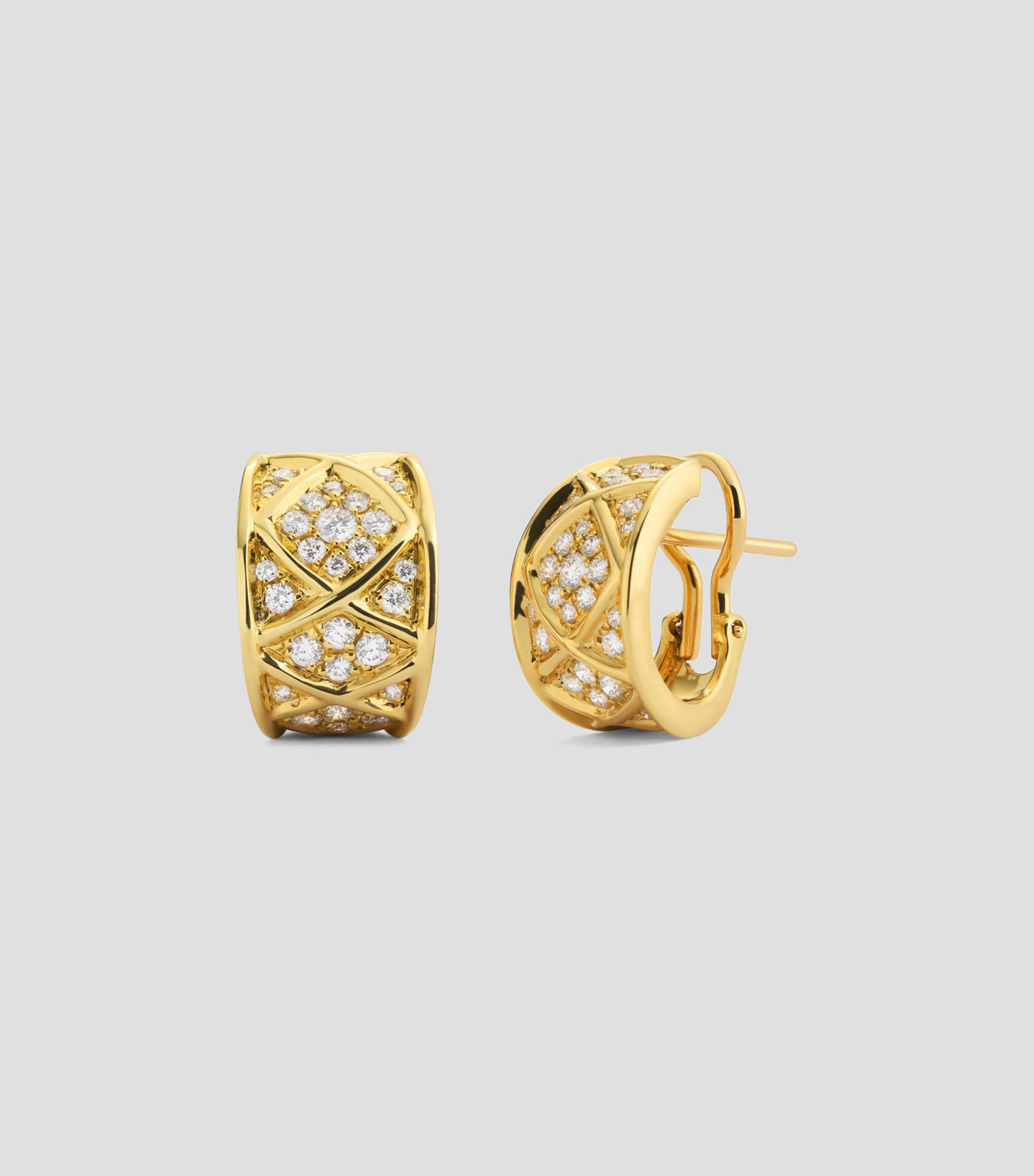 Aretes en Oro amarillo de 18 Kilates con diamantes Mujer
