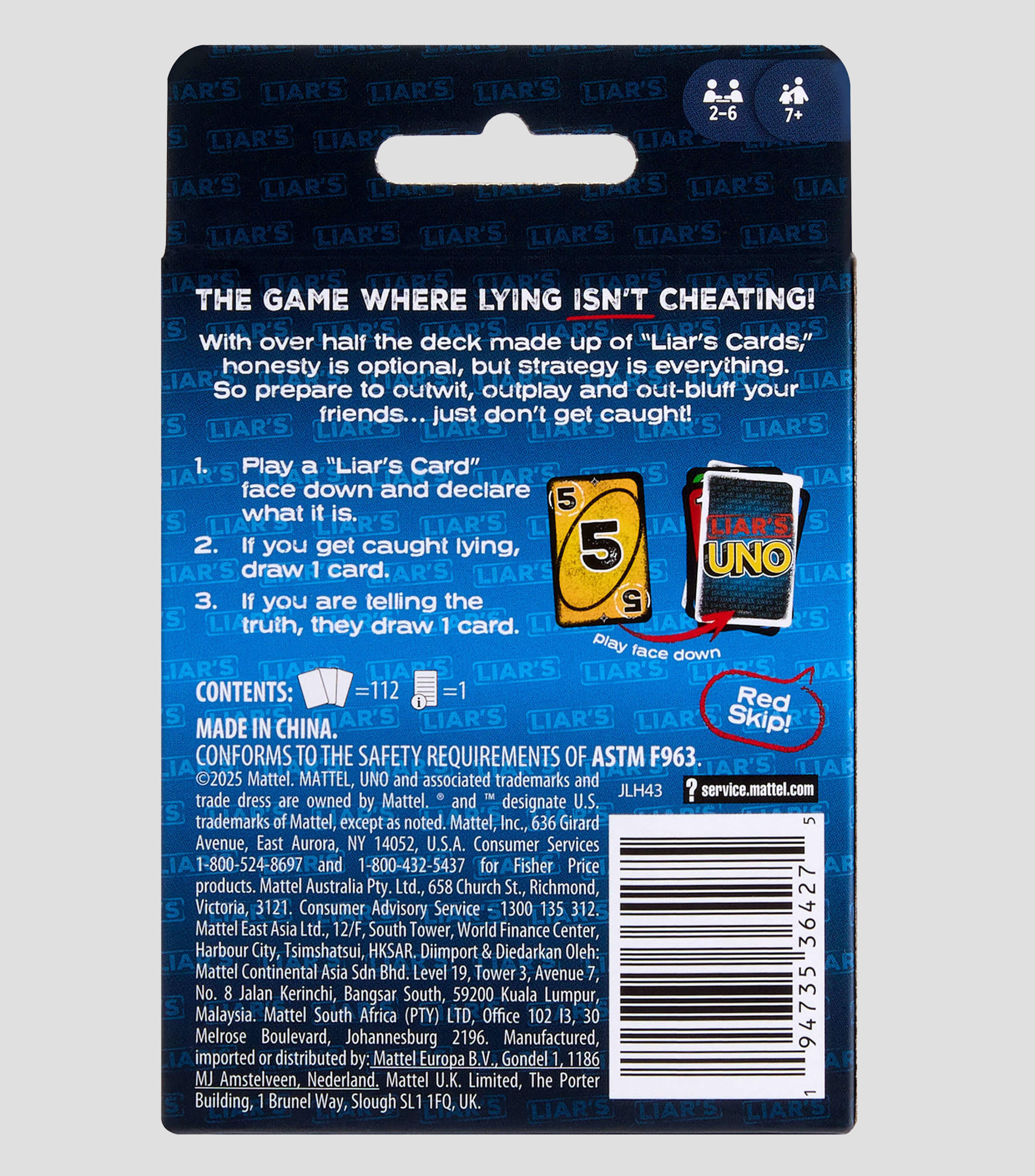 Juego de mesa UNO Liars