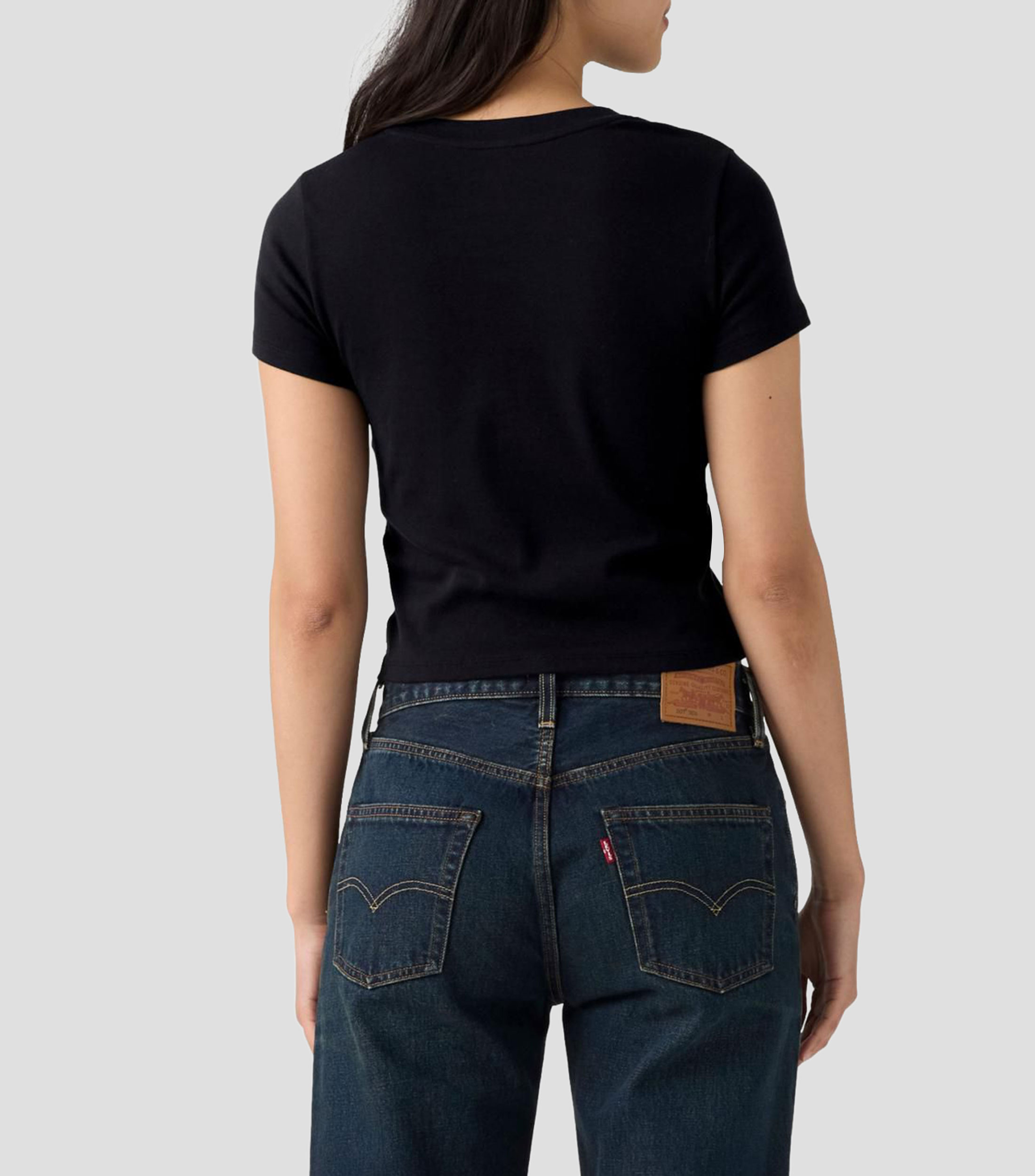 Playera cuello redondo manga corta sólido Mujer