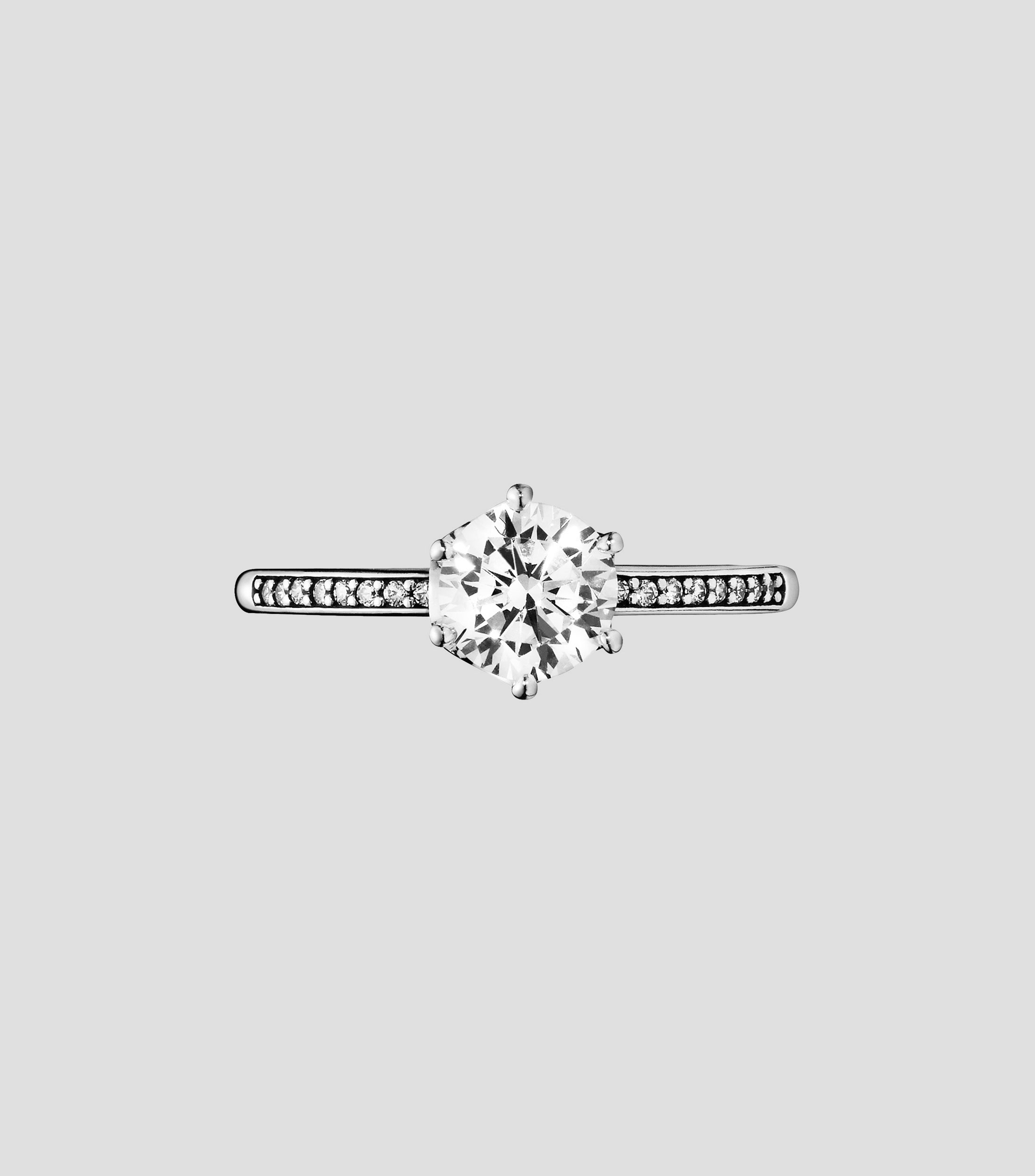Anillo en plata Clear Sparkling Crown Solitaire Mujer Talla: 60