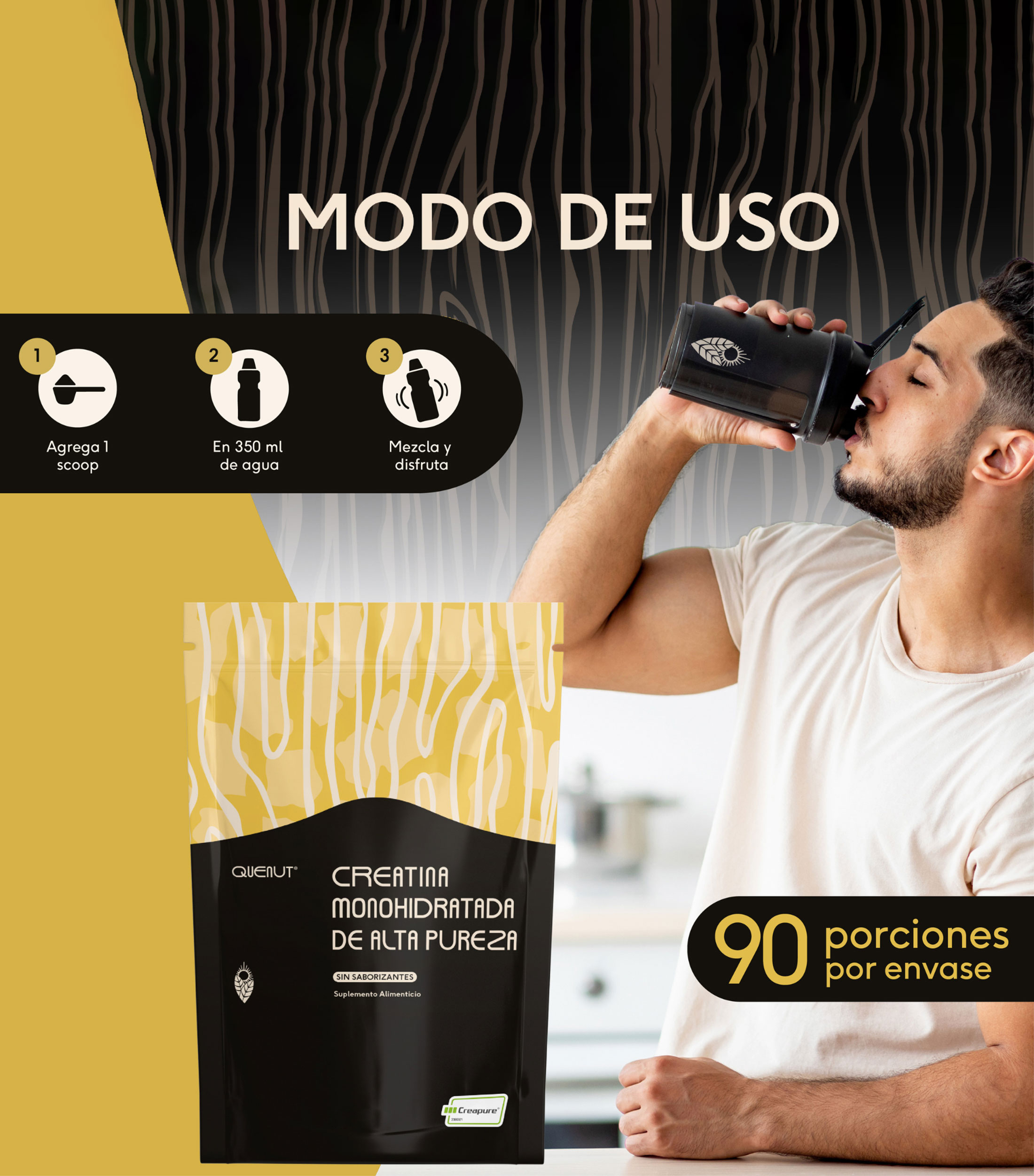 Suplemento alimenticio Creatina Creapure, 450 g