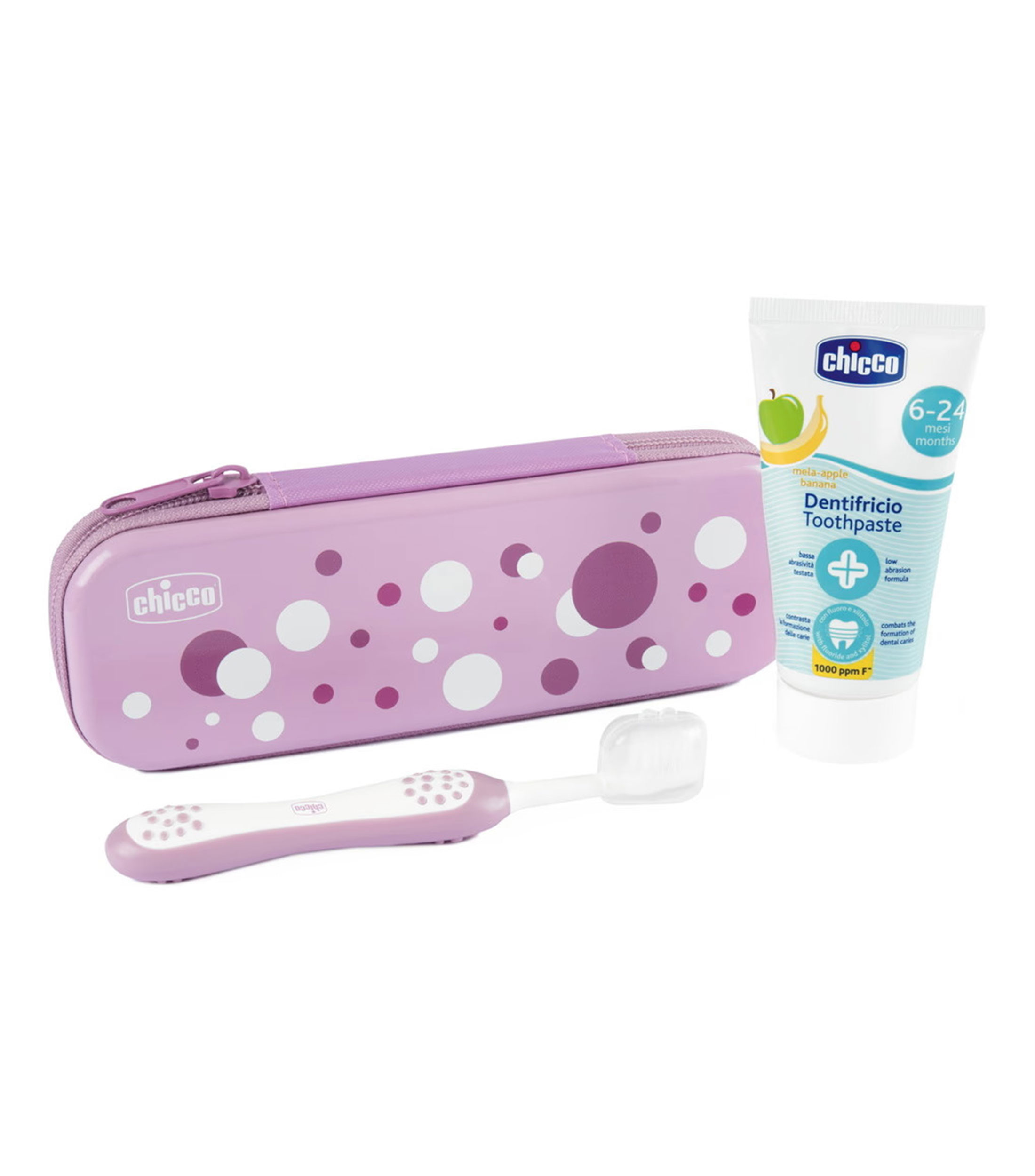 Chicco Set de Higiene Bucal Rosa 12 meses, Chicco Accesorios para bebé - Farmacia La Esquina