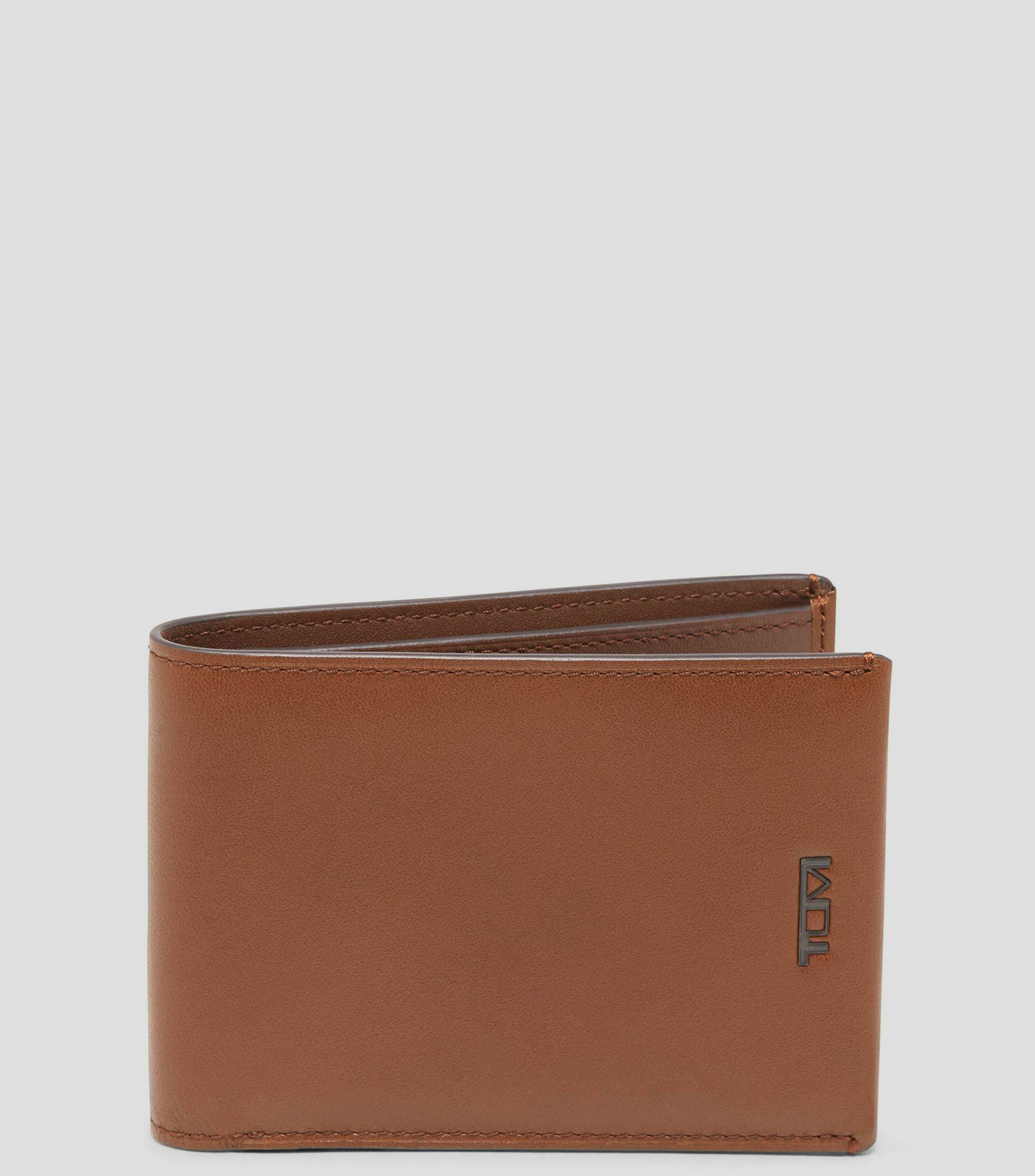 Cartera bifold en piel con logo Hombre