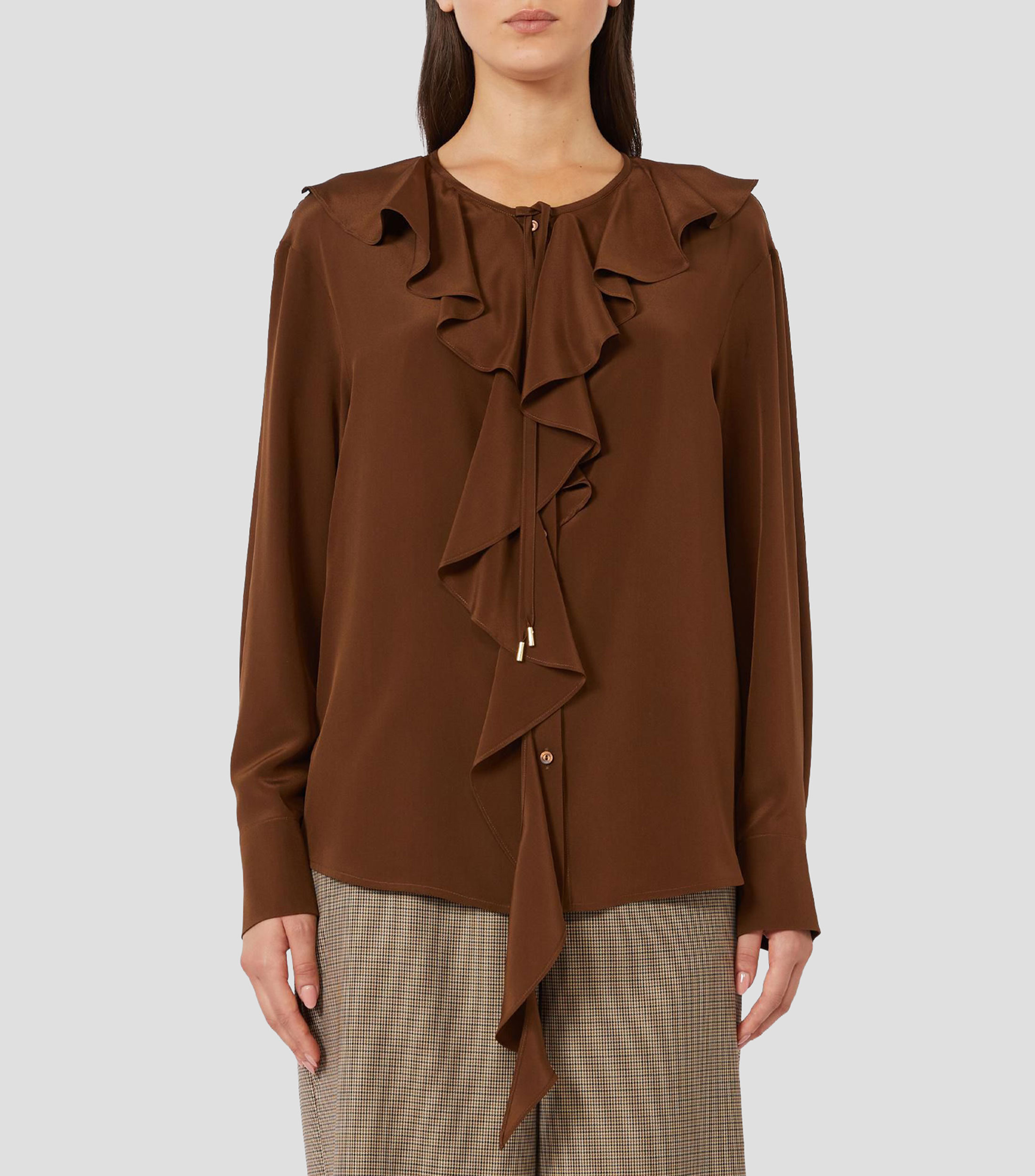 Camisa lisa manga larga Mujer