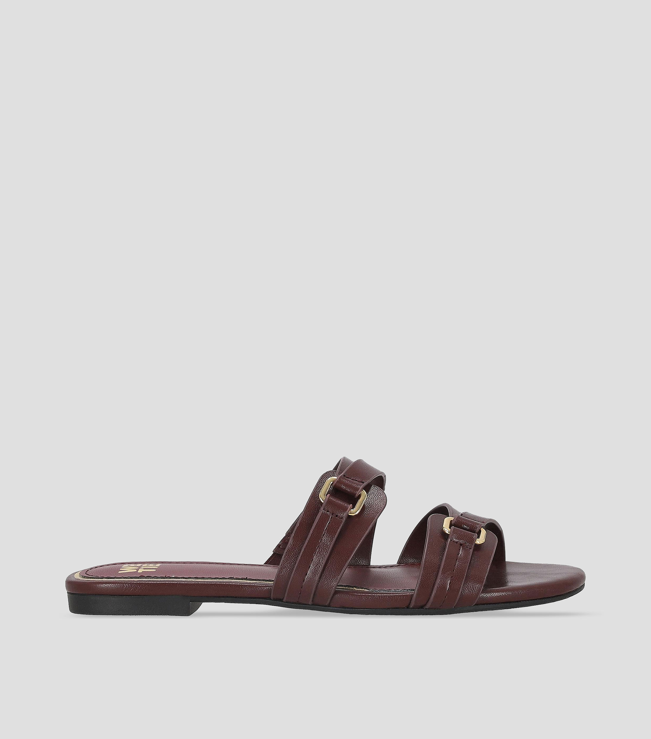 Sandalias con tacón bajo media luna Mujer