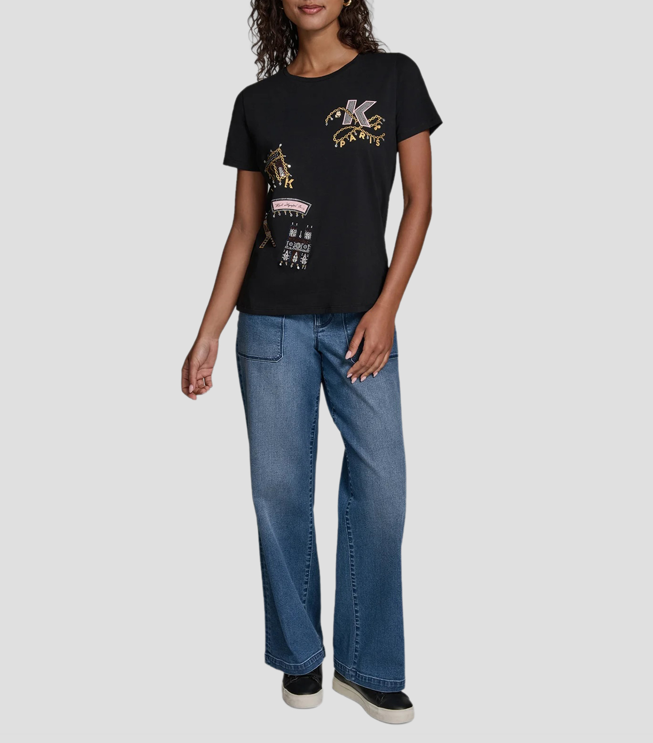 Playera cuello redondo manga corta Estampada Mujer