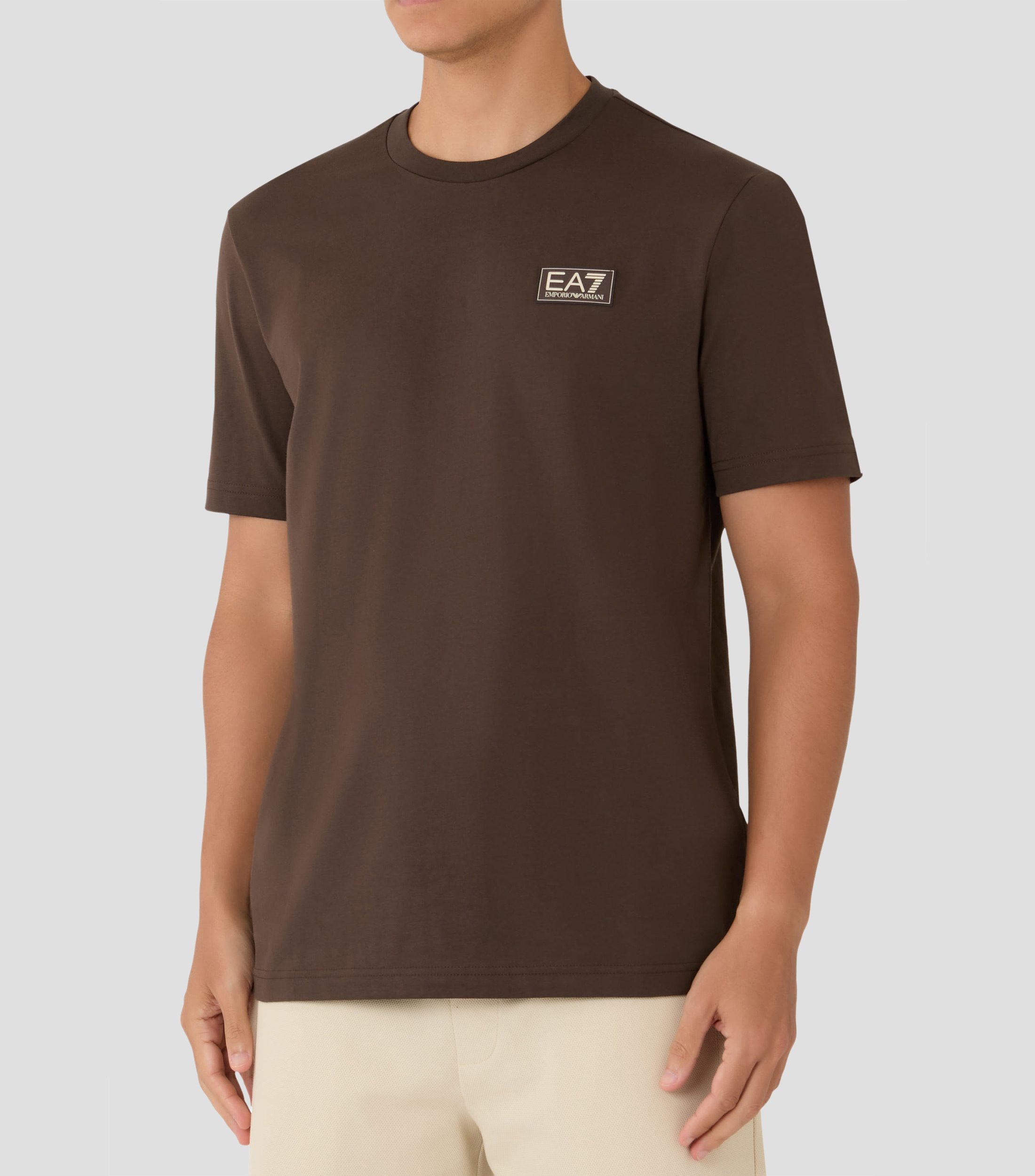 Playera cuello redondo manga corta sólido Hombre