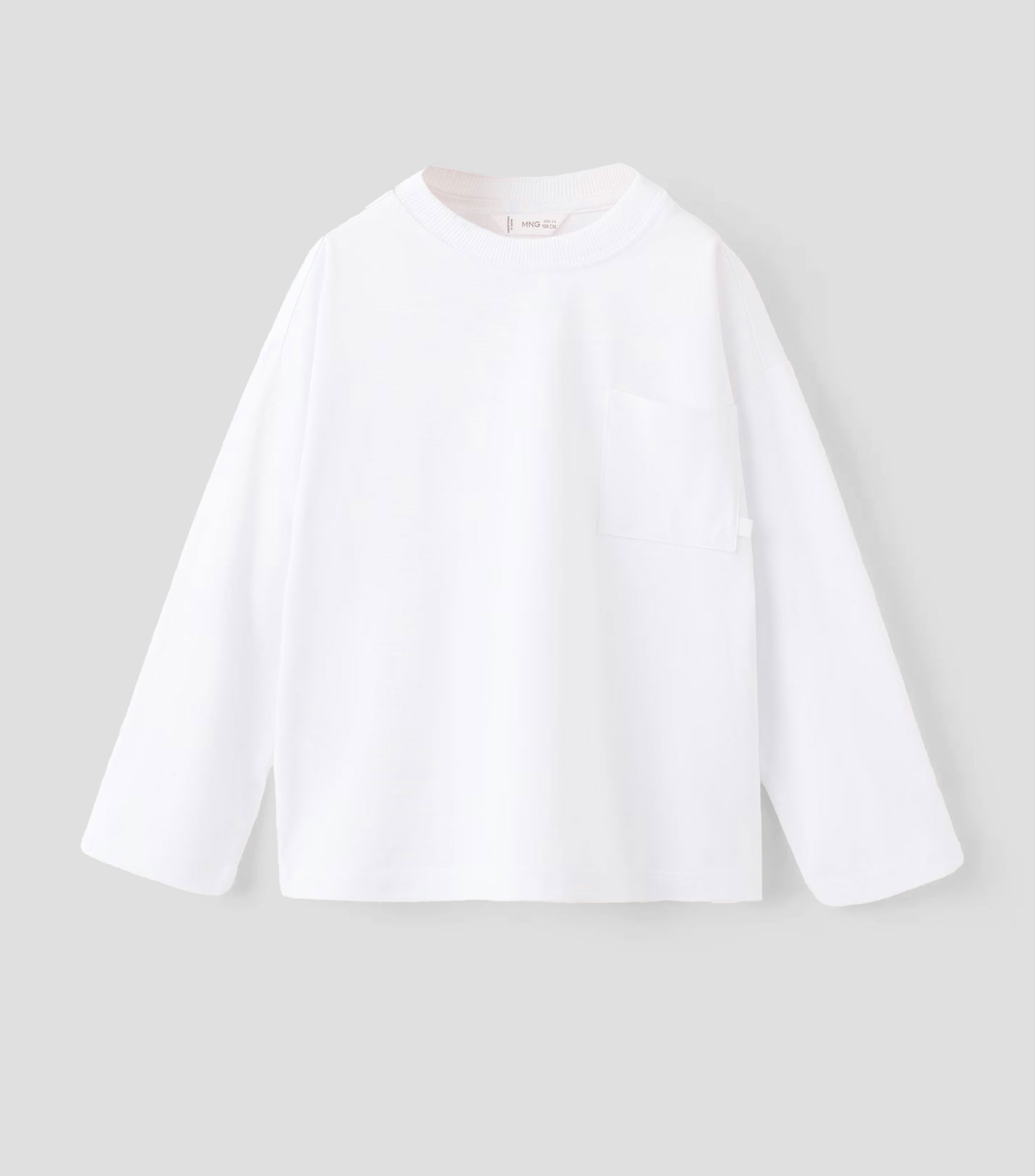 Playera cuello redondo manga larga lisa Niño
