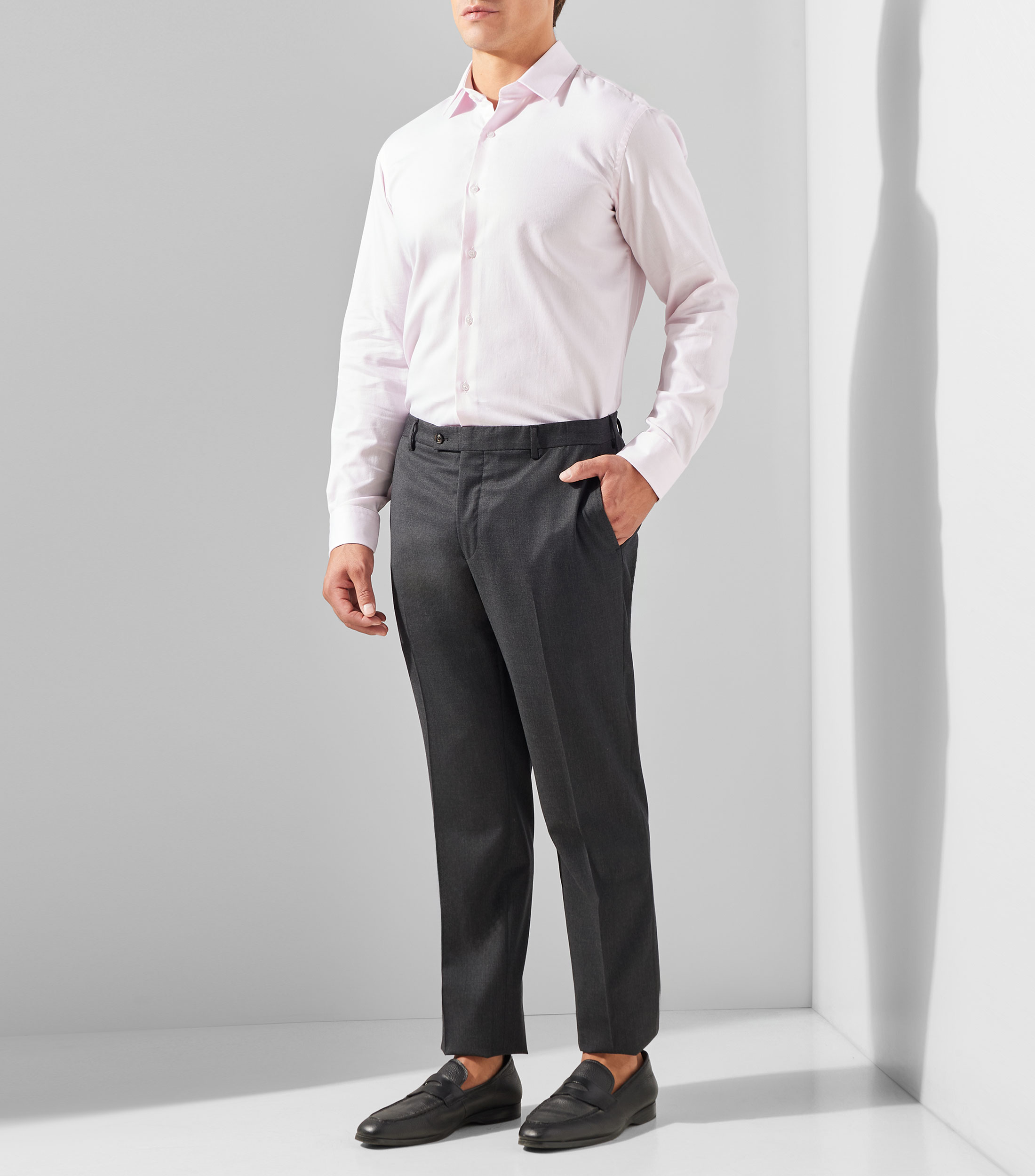Camisa de vestir lisa manga larga Hombre