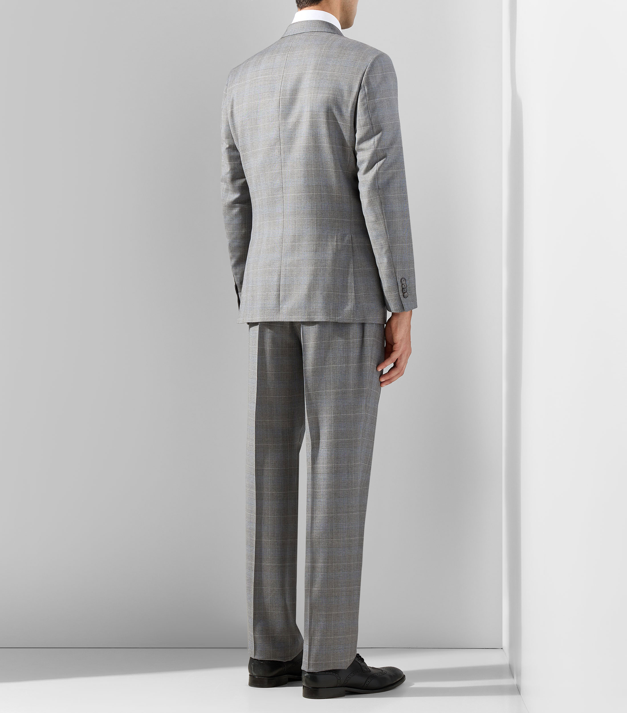 Traje de lana corte regular cuadros Hombre