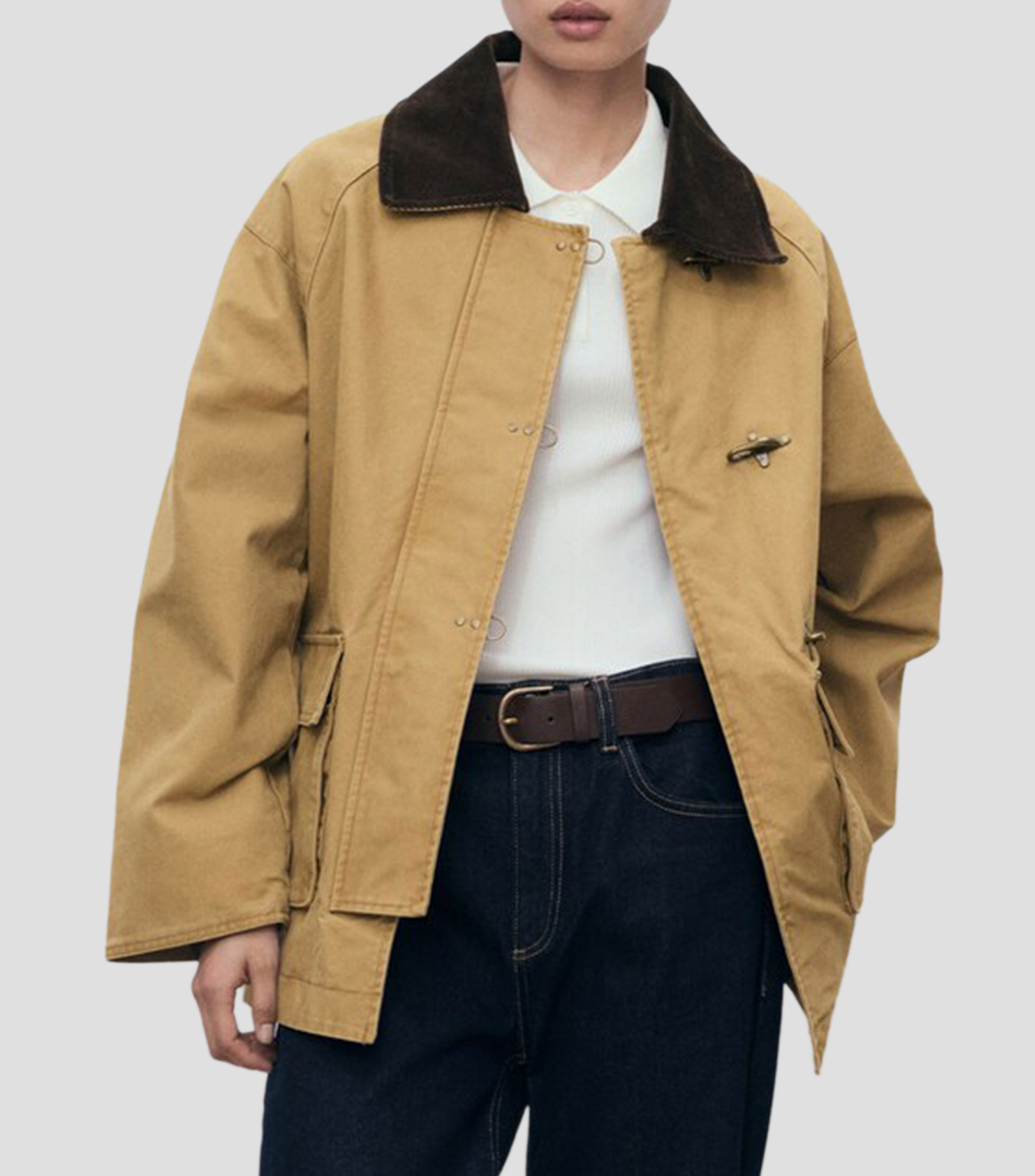 Gabardina Midi con Gancho Mujer