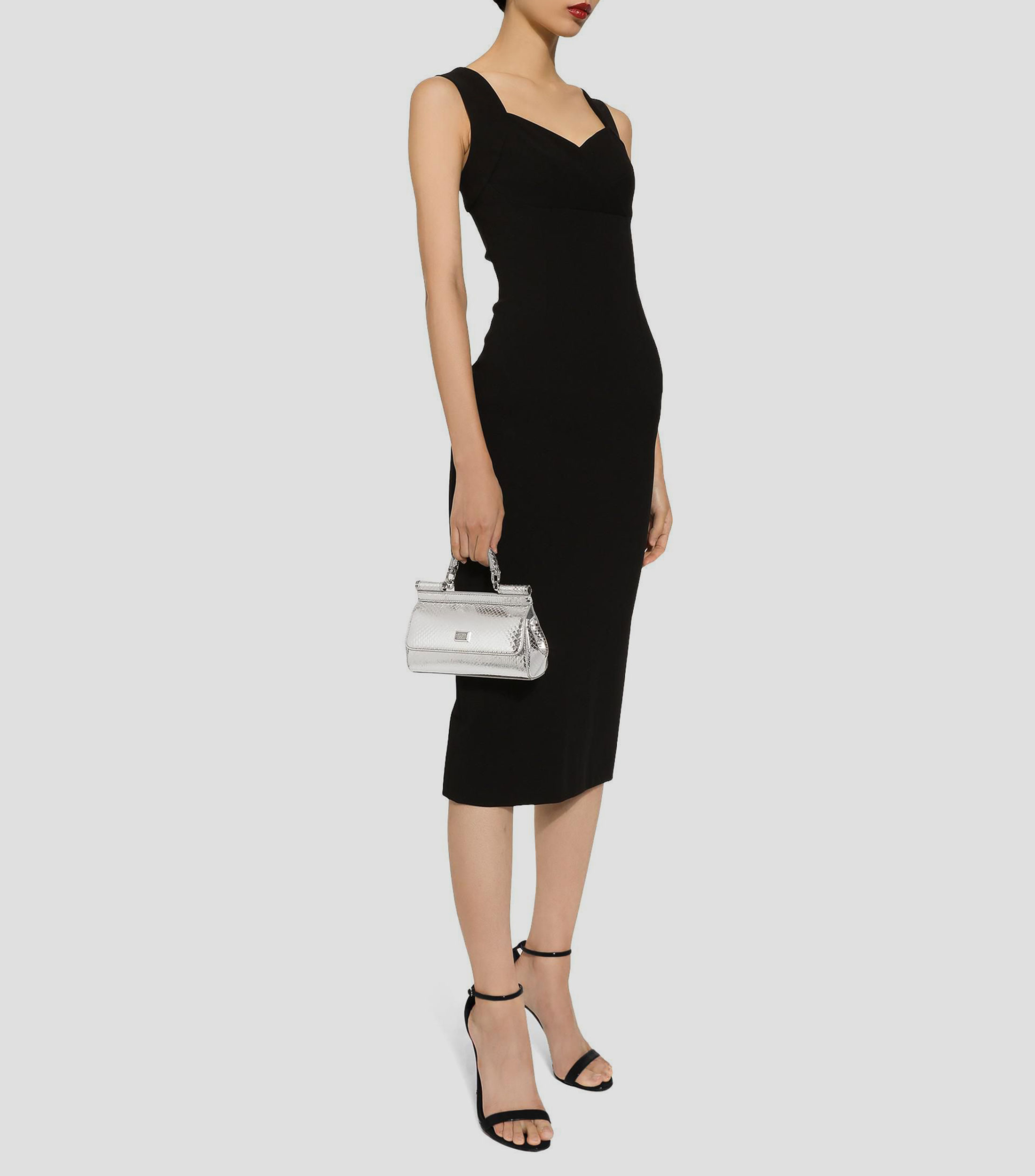 Bolsa mini shoulder plateada en piel Sicily animalskin Mujer