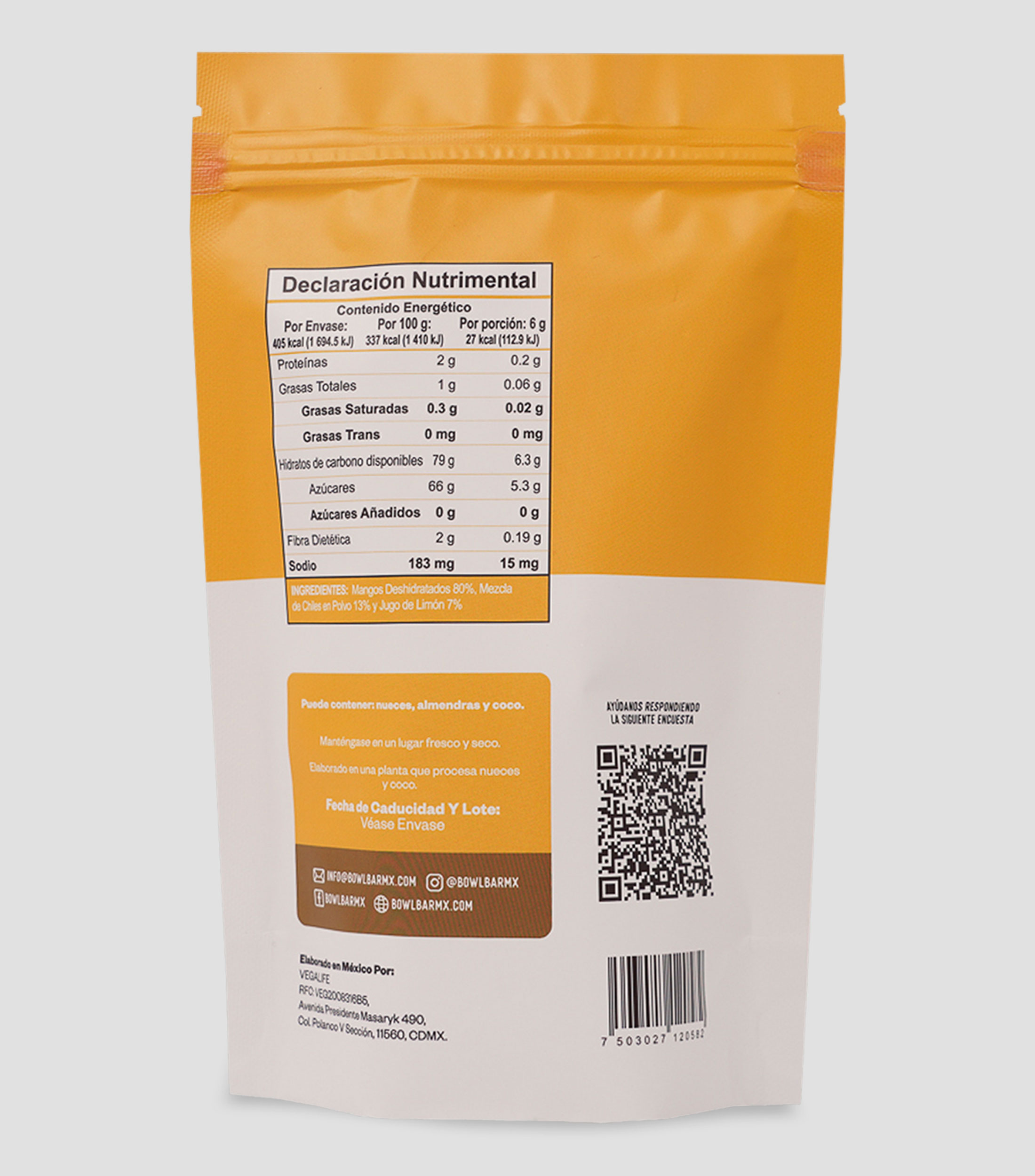Mango enchilado, 120 gr