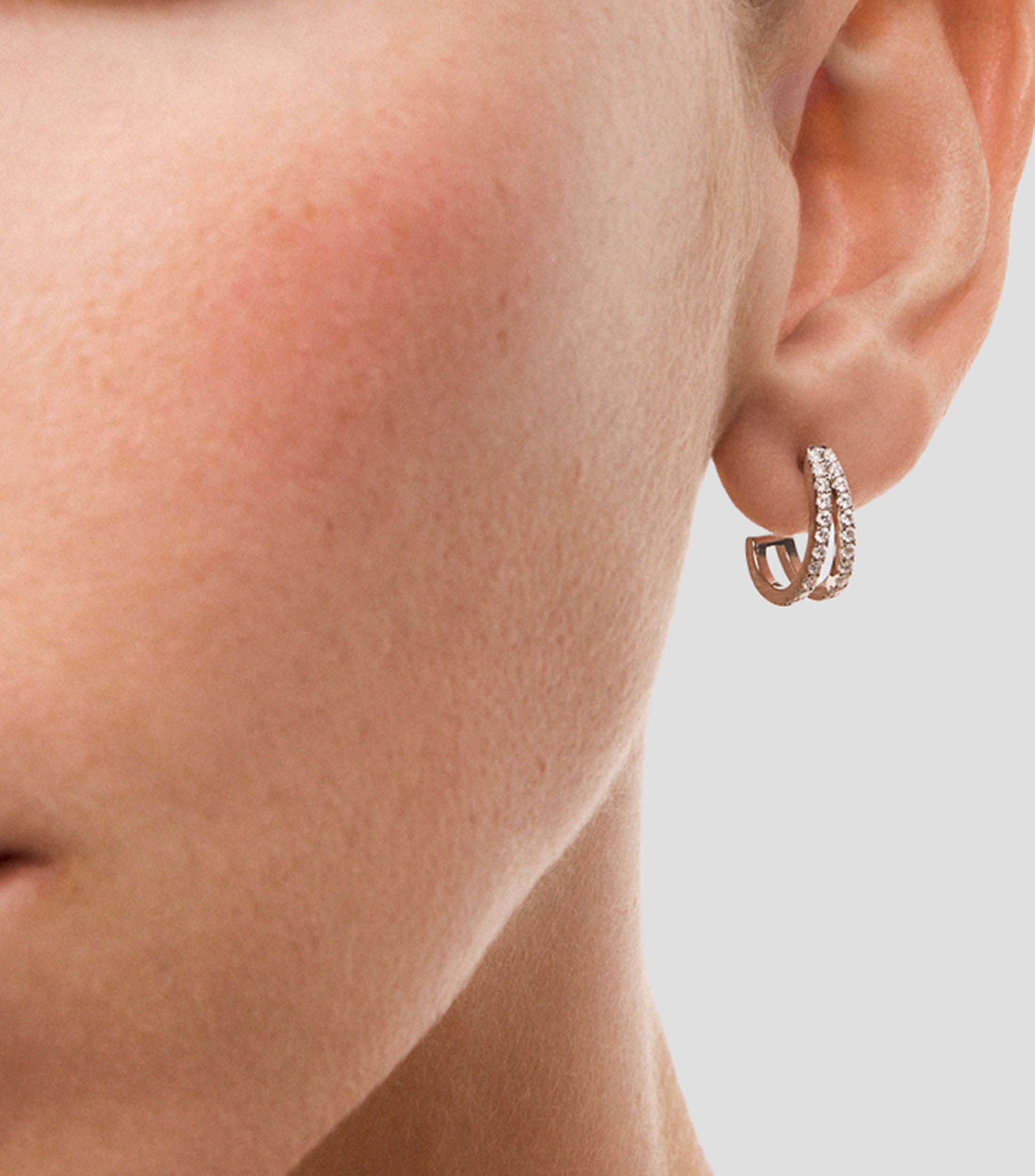 Pendientes en oro blanco de 18 kilates con incrustación de diamantes ST Grace Mujer