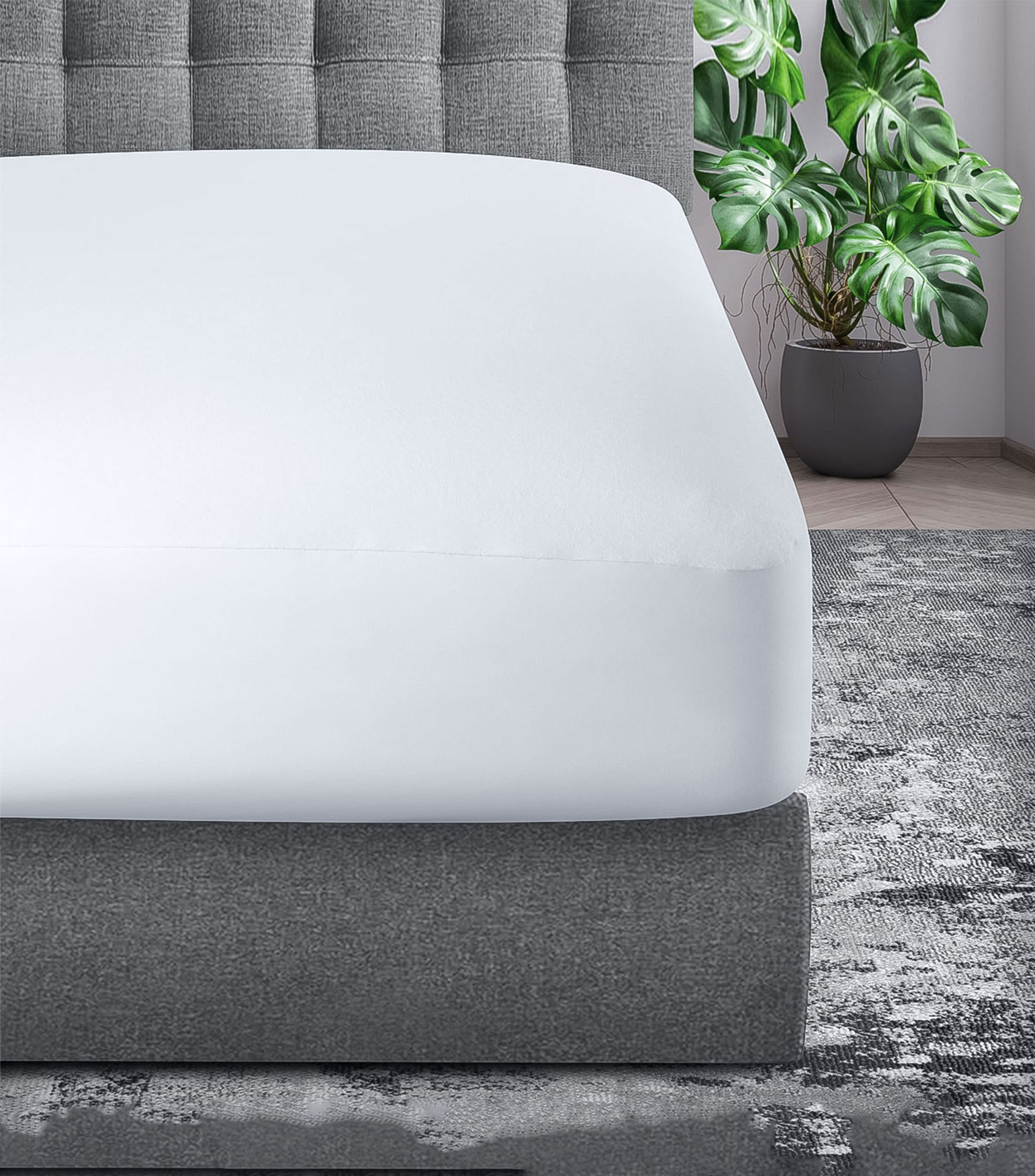 Protector de Colchon Impermeable Matrimonial Blanco
