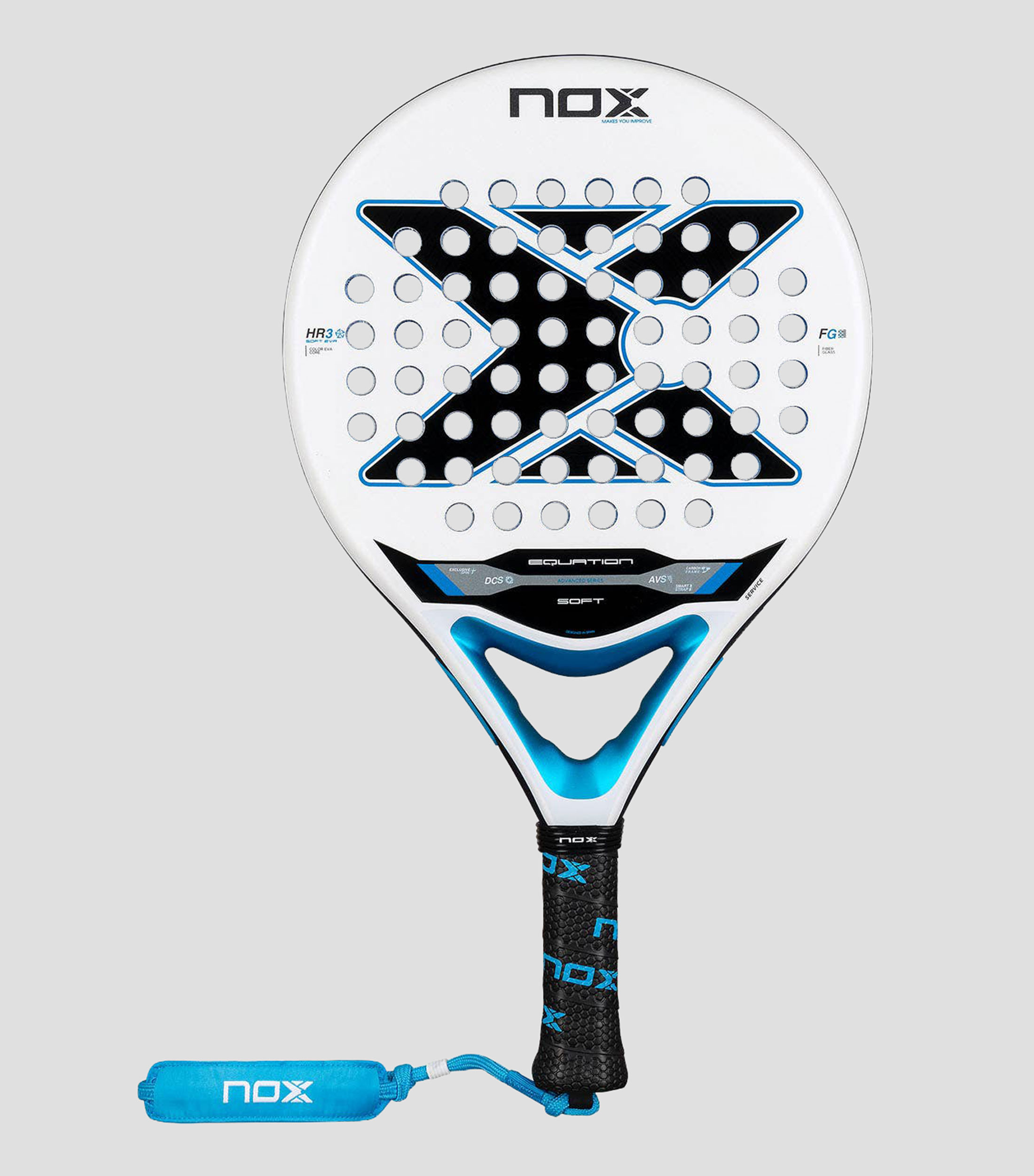 Pala EQUATION para pádel negro, blanco y azul