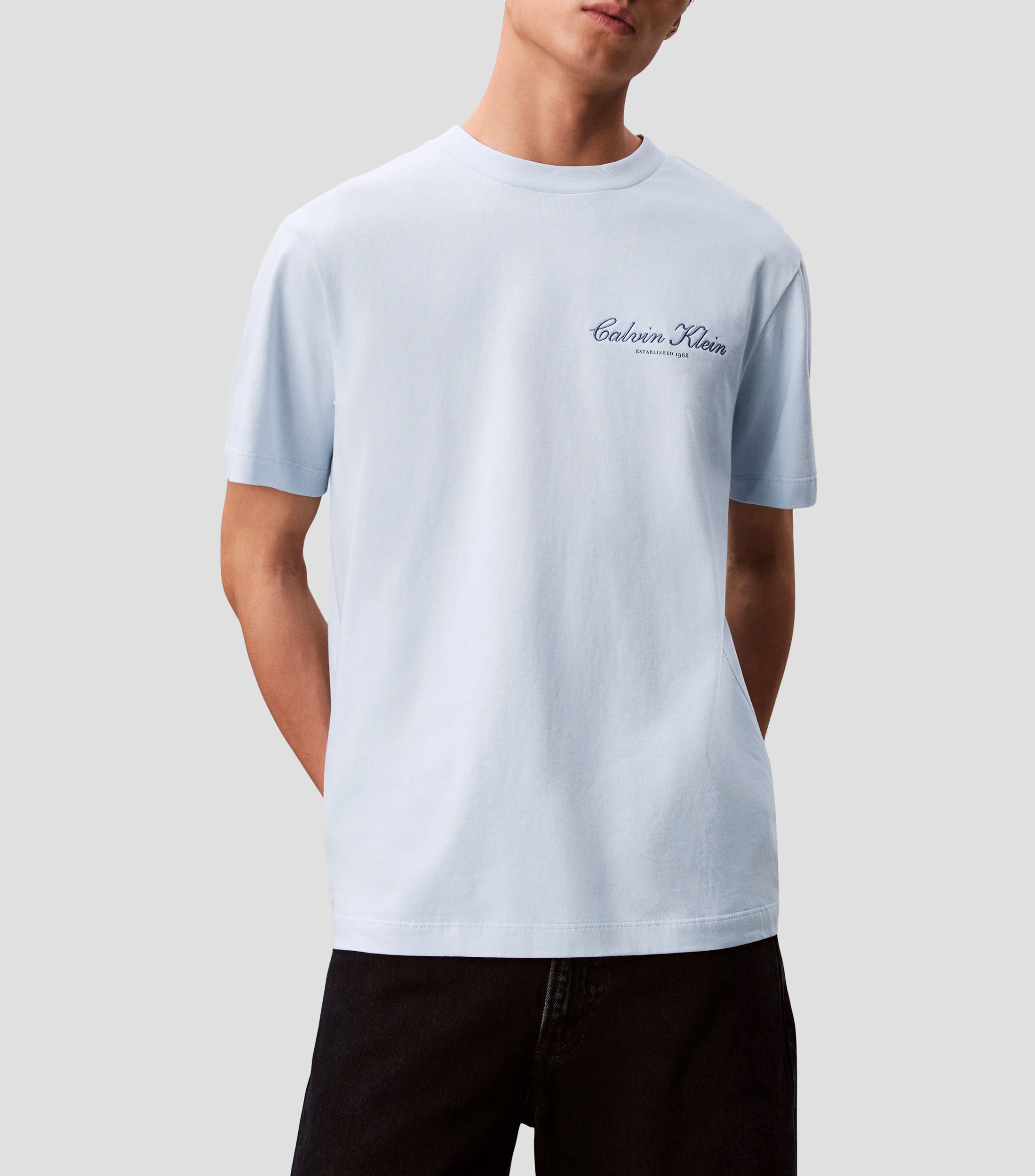 Playera cuello redondo manga corta lisa Hombre