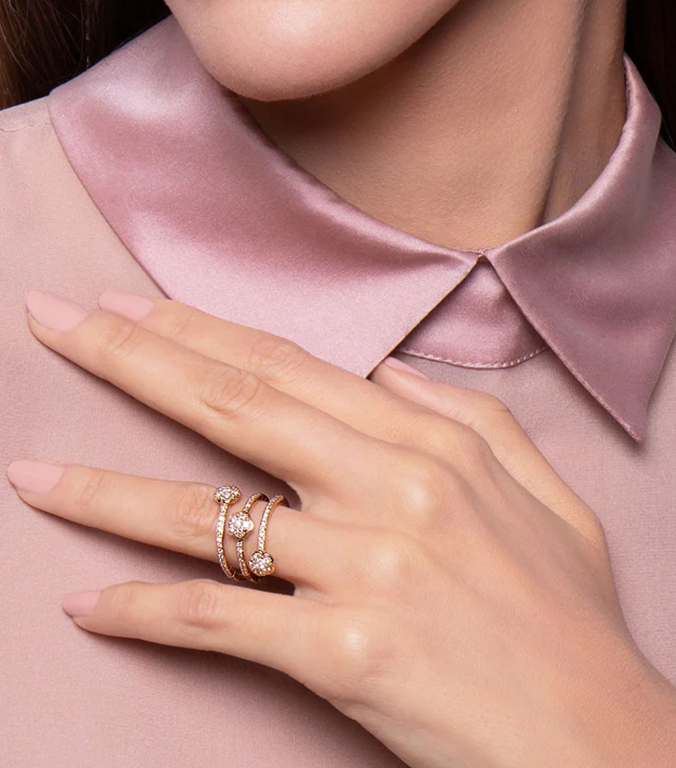 Anillo en Oro 18 kilates Figlia dei Fiori con Diamantes Mujer