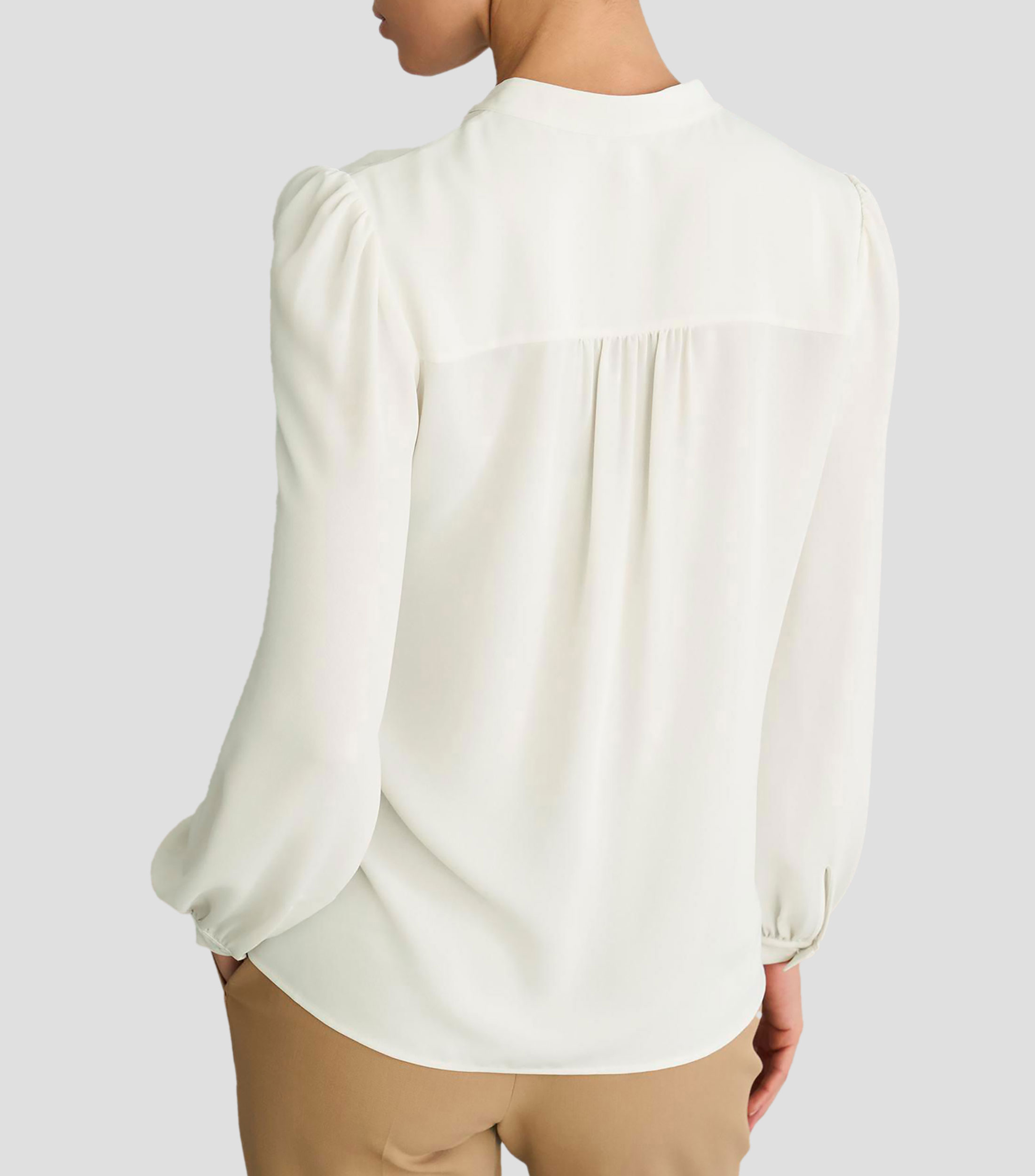 Blusa lisa con manga larga Mujer
