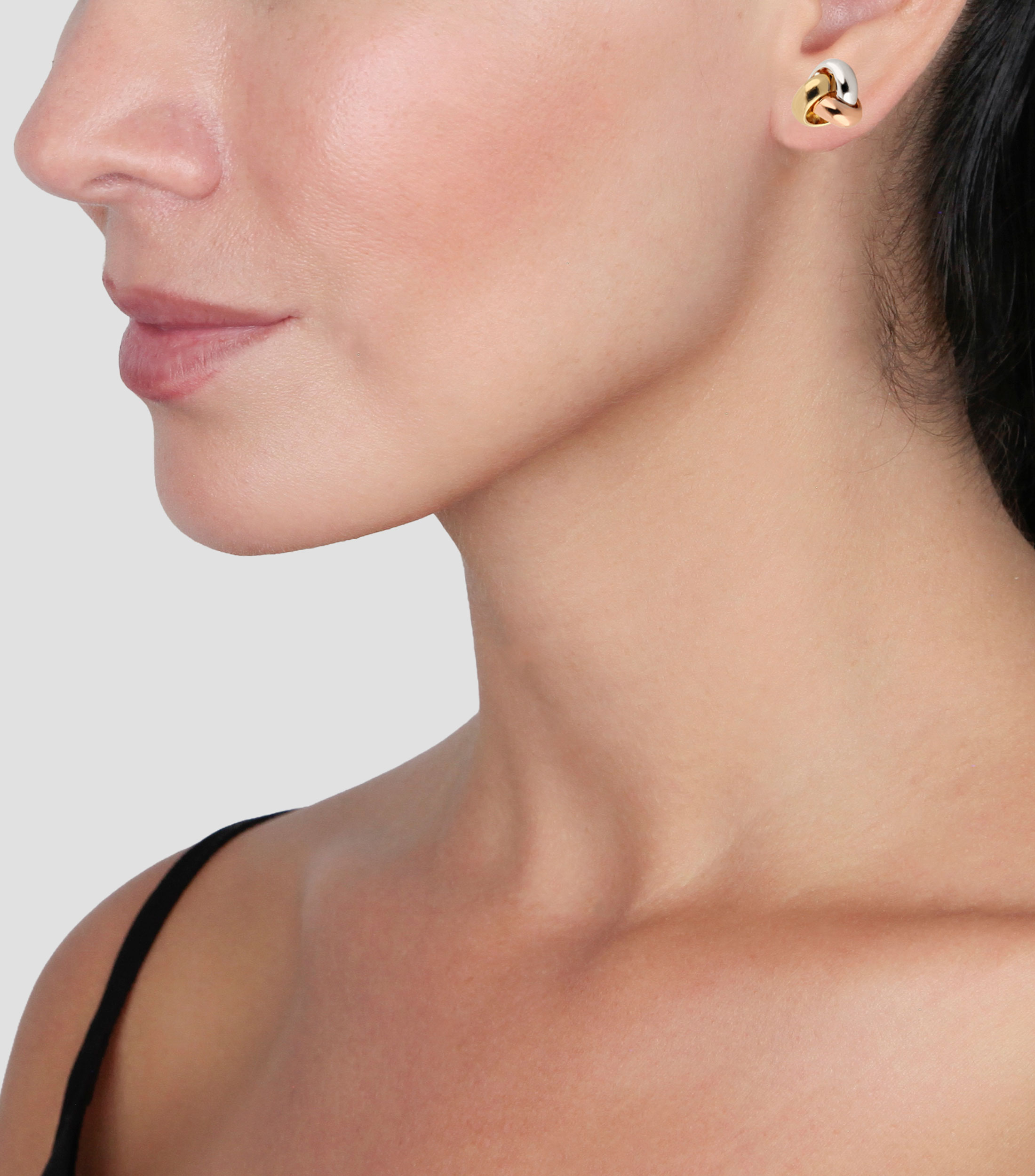 Aretes de nudo en oro de 14 kilates Mujer