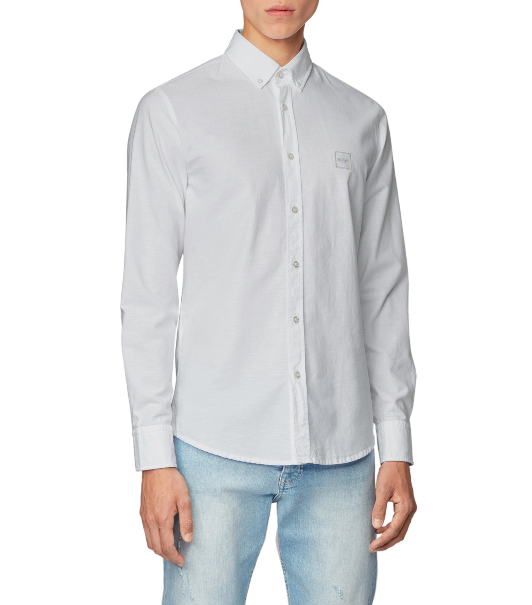 Camisa De Algodón Oxford Con GG Supreme En Azul Claro | ® ES