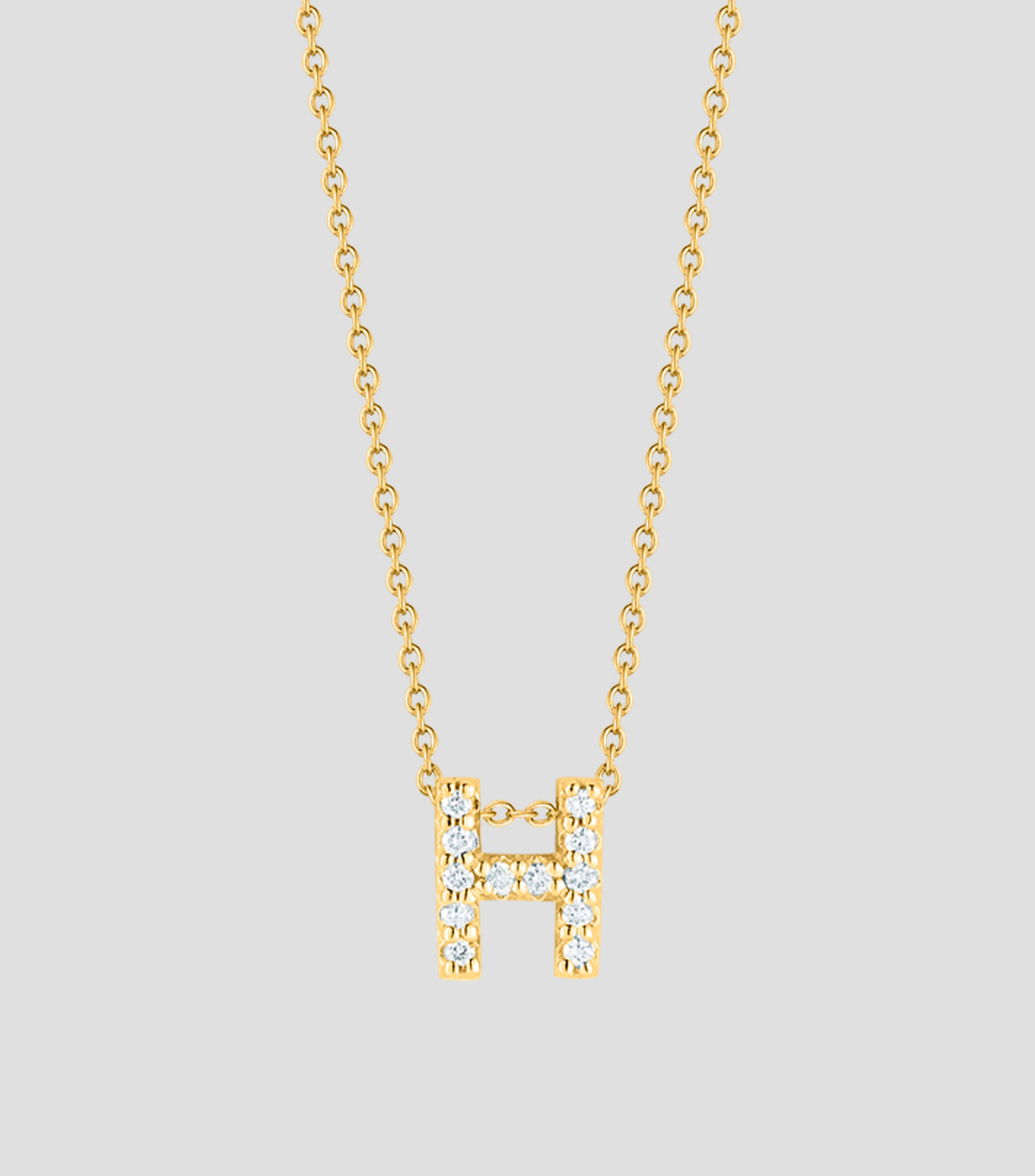 Collar con dije quotHquot en oro amarillo de 18 Kilates con diamantes Love Letter Mujer