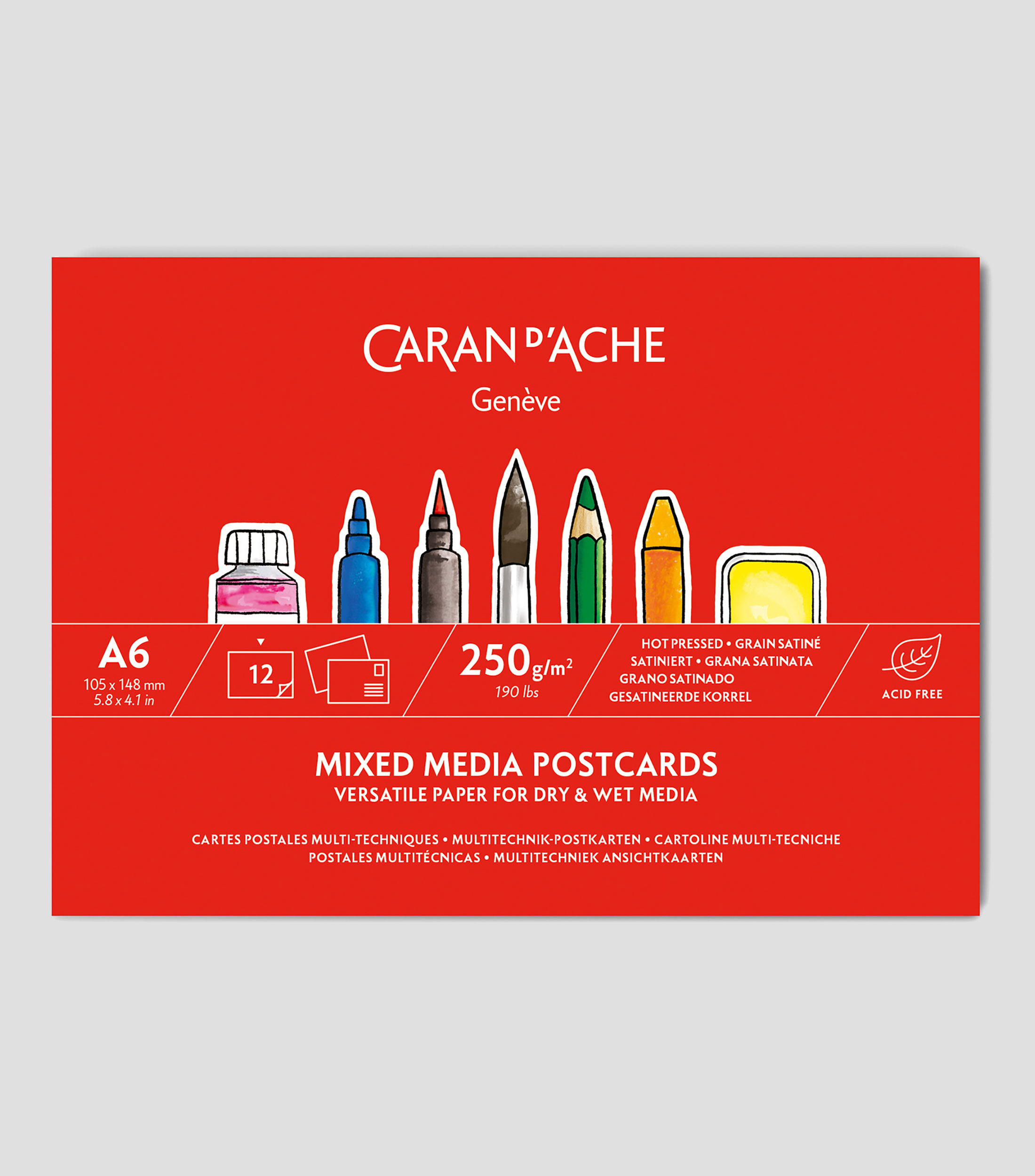 Block de dibujo Mixed Media Postcards con 12 Hojas