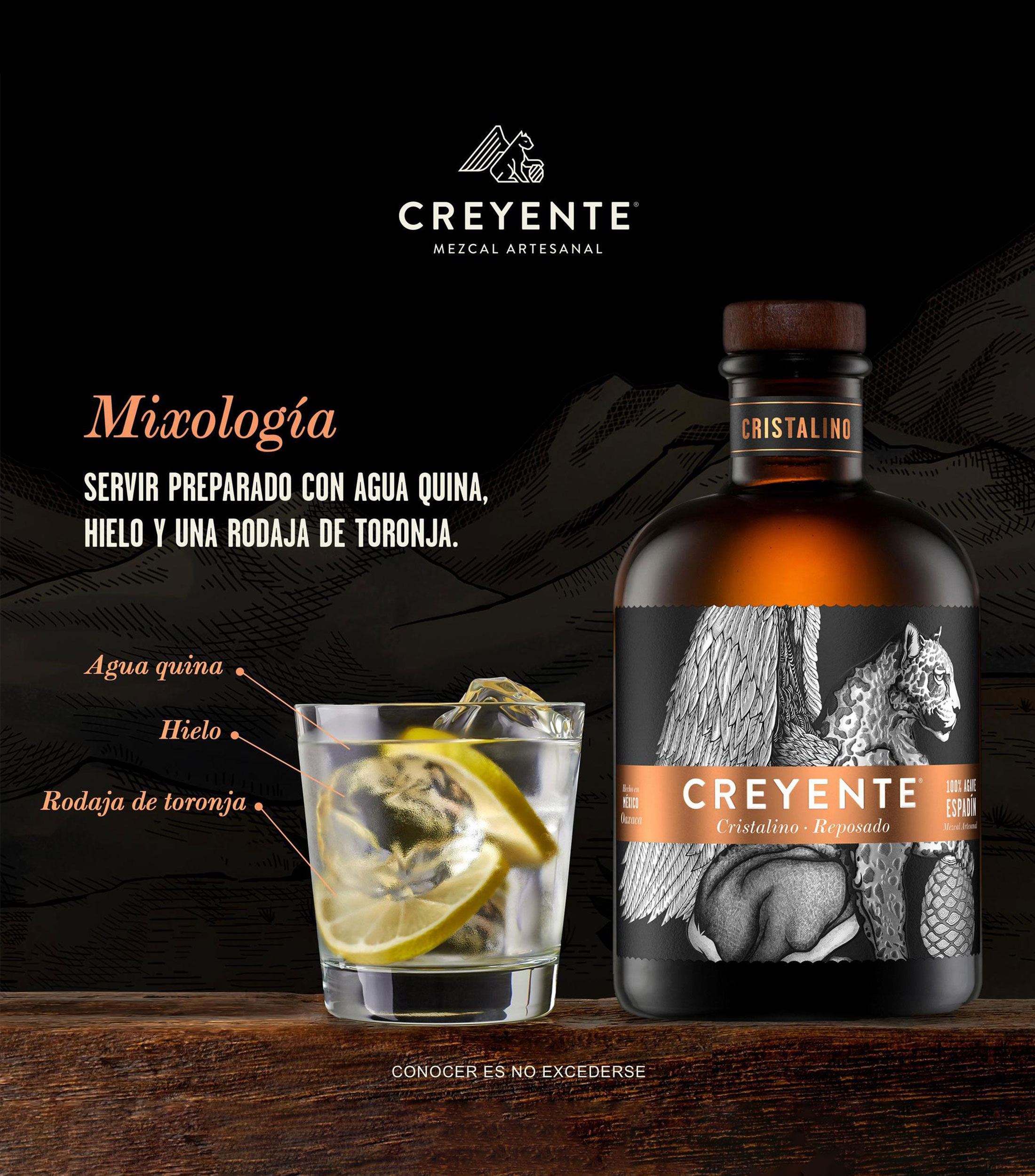 Mezcal Cristalino Espadín, 750 ml