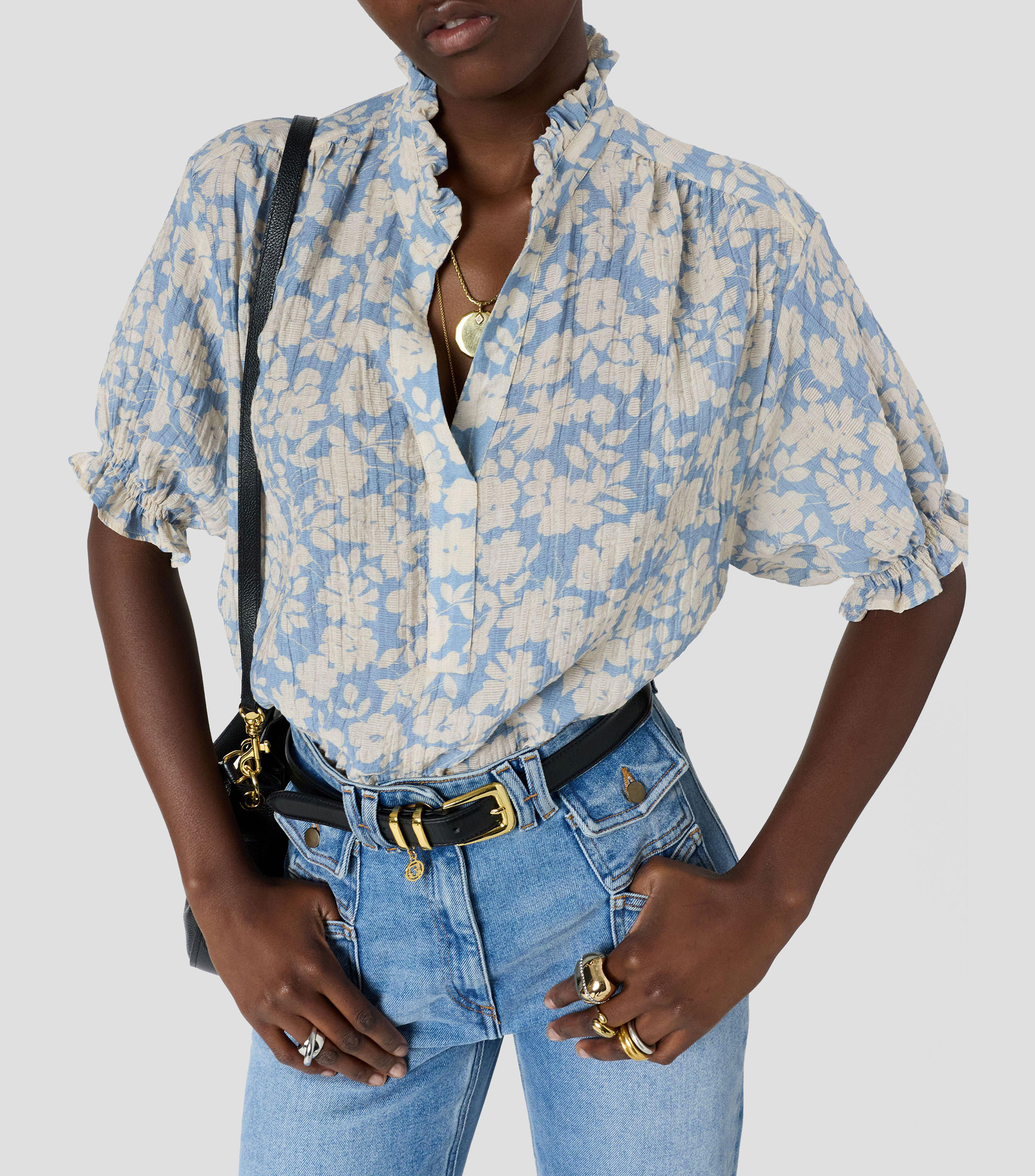 Blusa fantasía manga corta Mujer