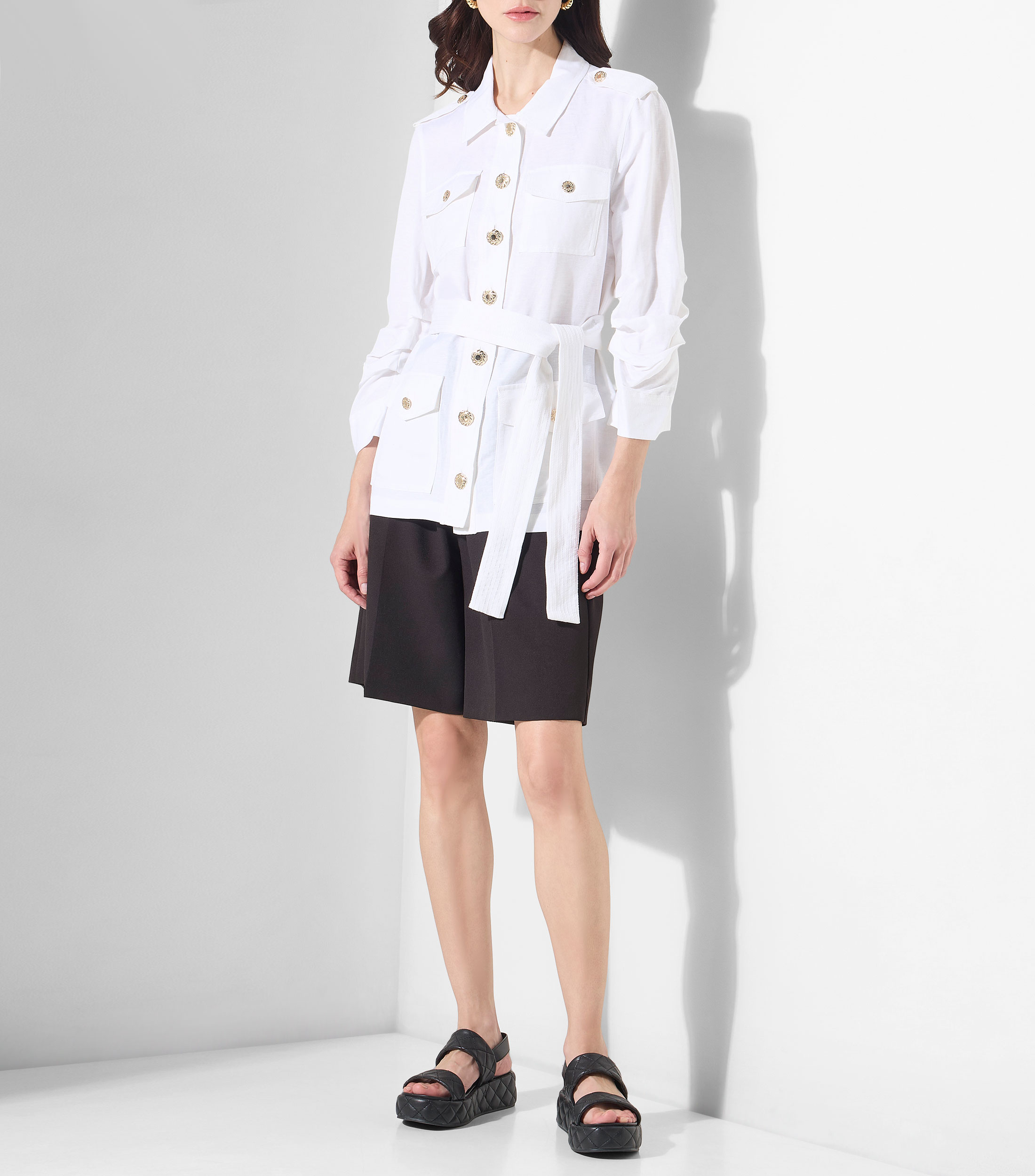 Camisa lisa manga larga Mujer