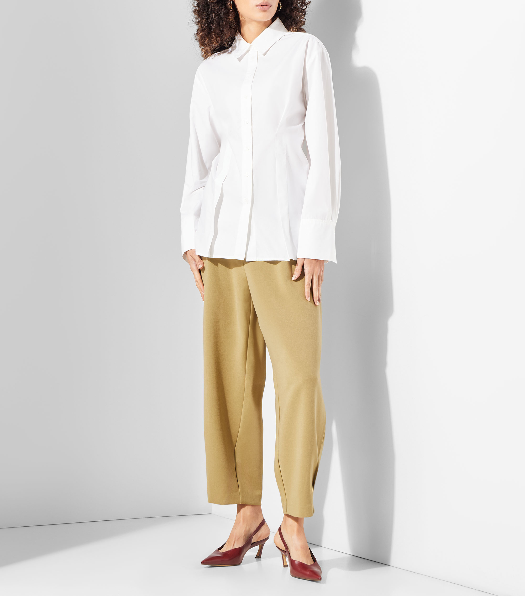 Camisa lisa manga larga Mujer