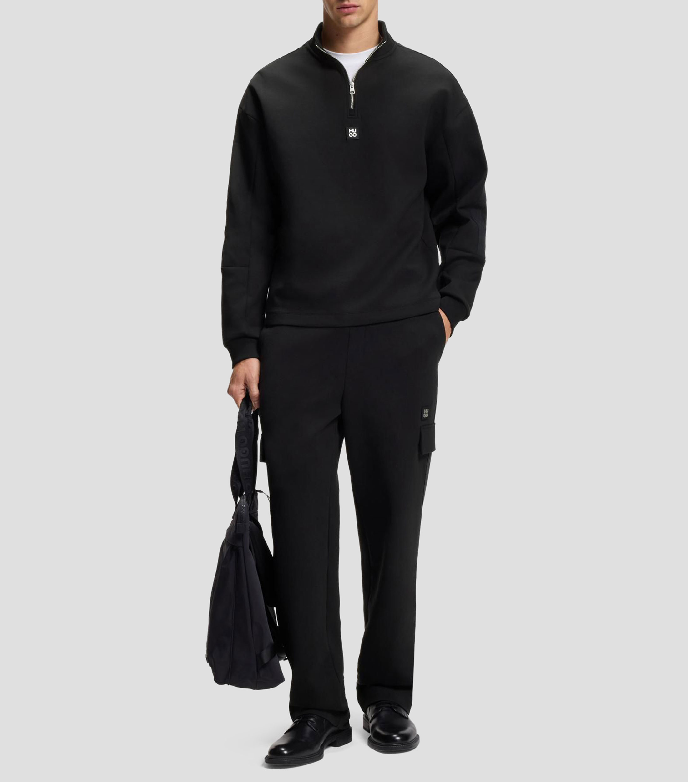Sudadera de algodón con cinta geométrica Hombre