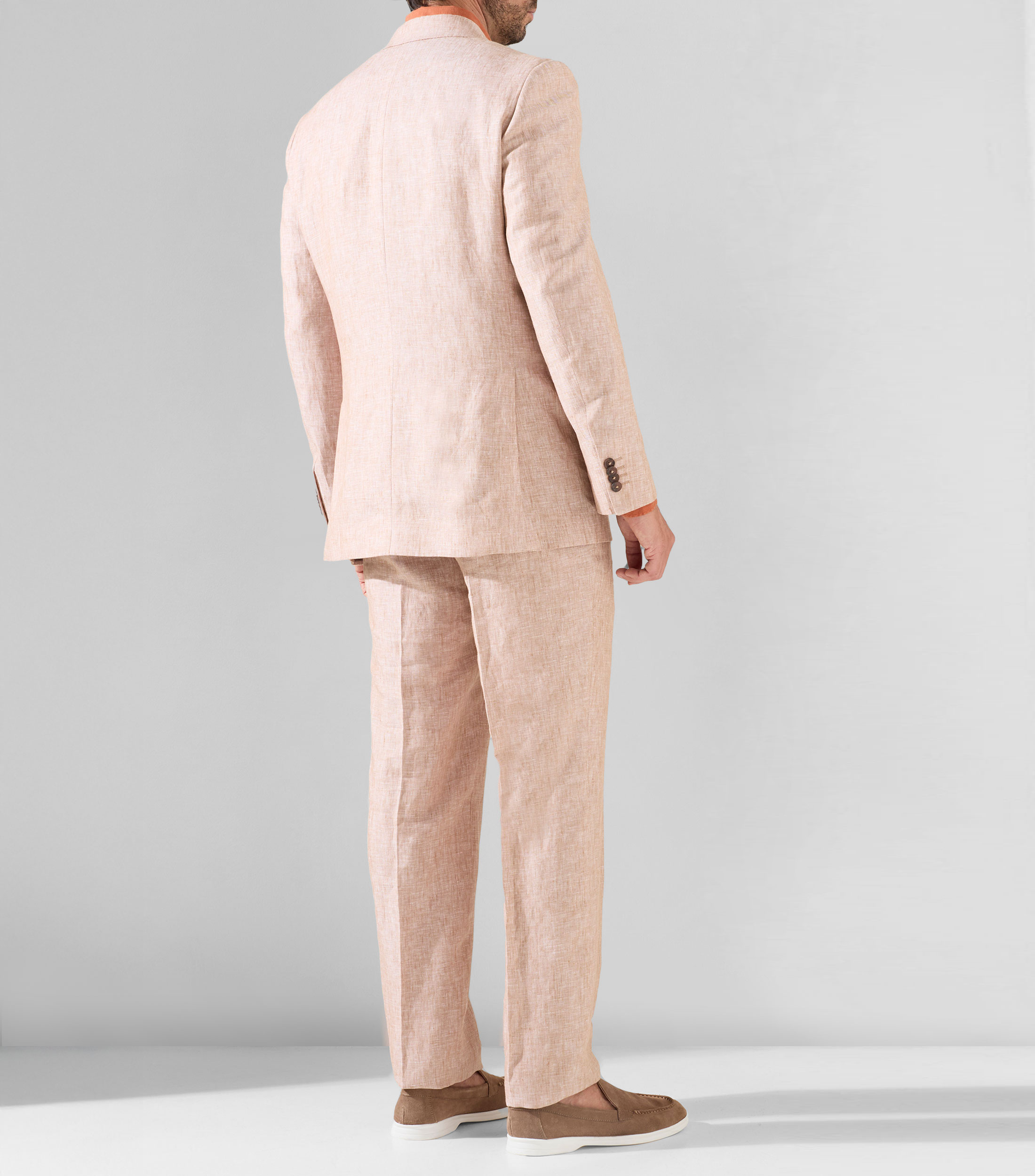 Traje de lino corte regular jaspeado Hombre