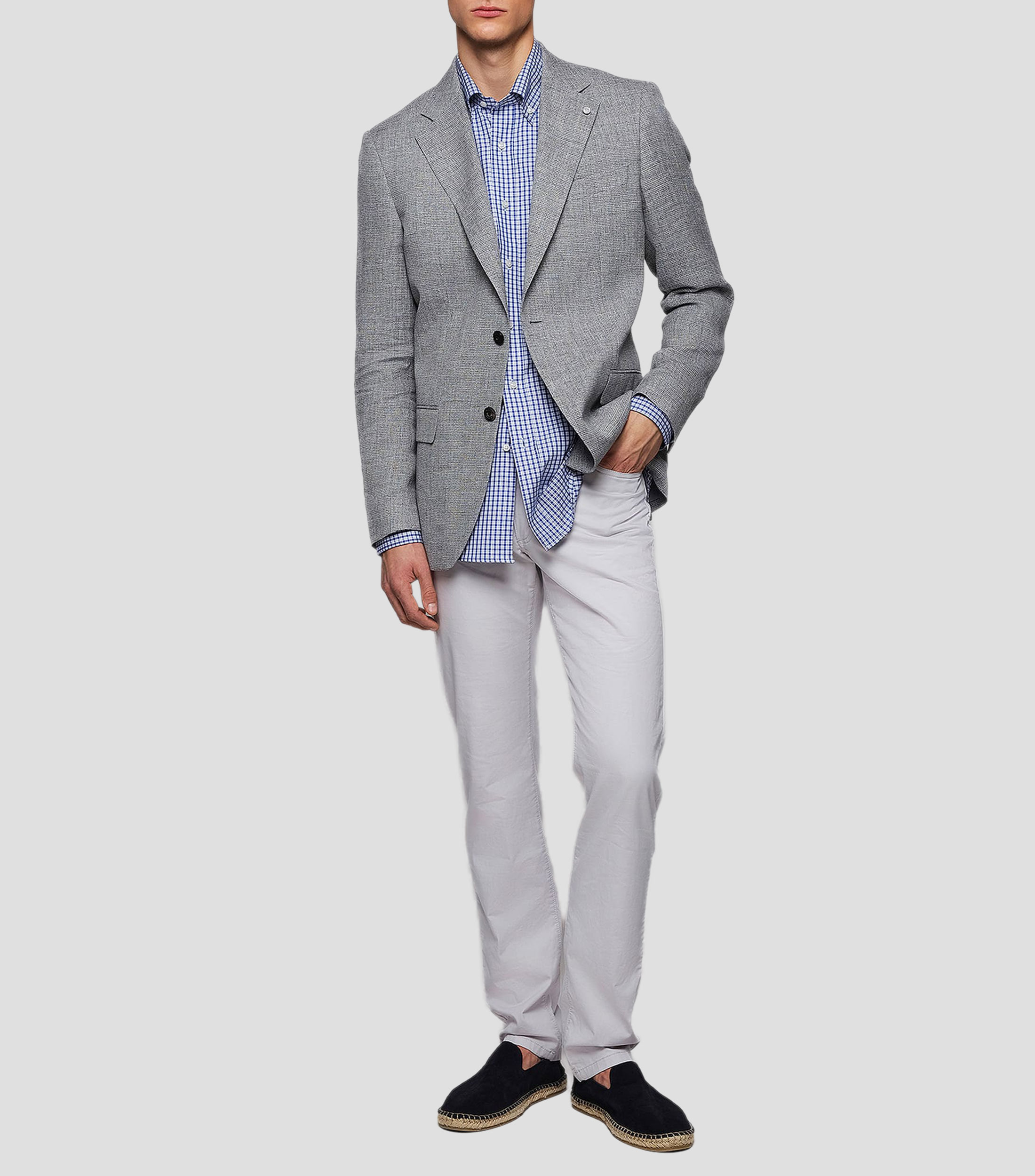 Camisa de cuadros con manga larga Hombre