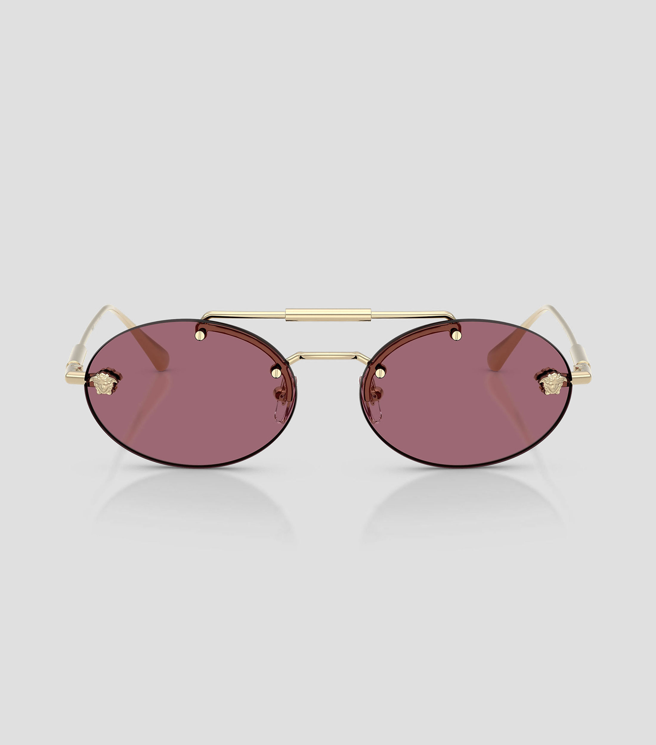Lentes de sol ovalados dorados Hombre