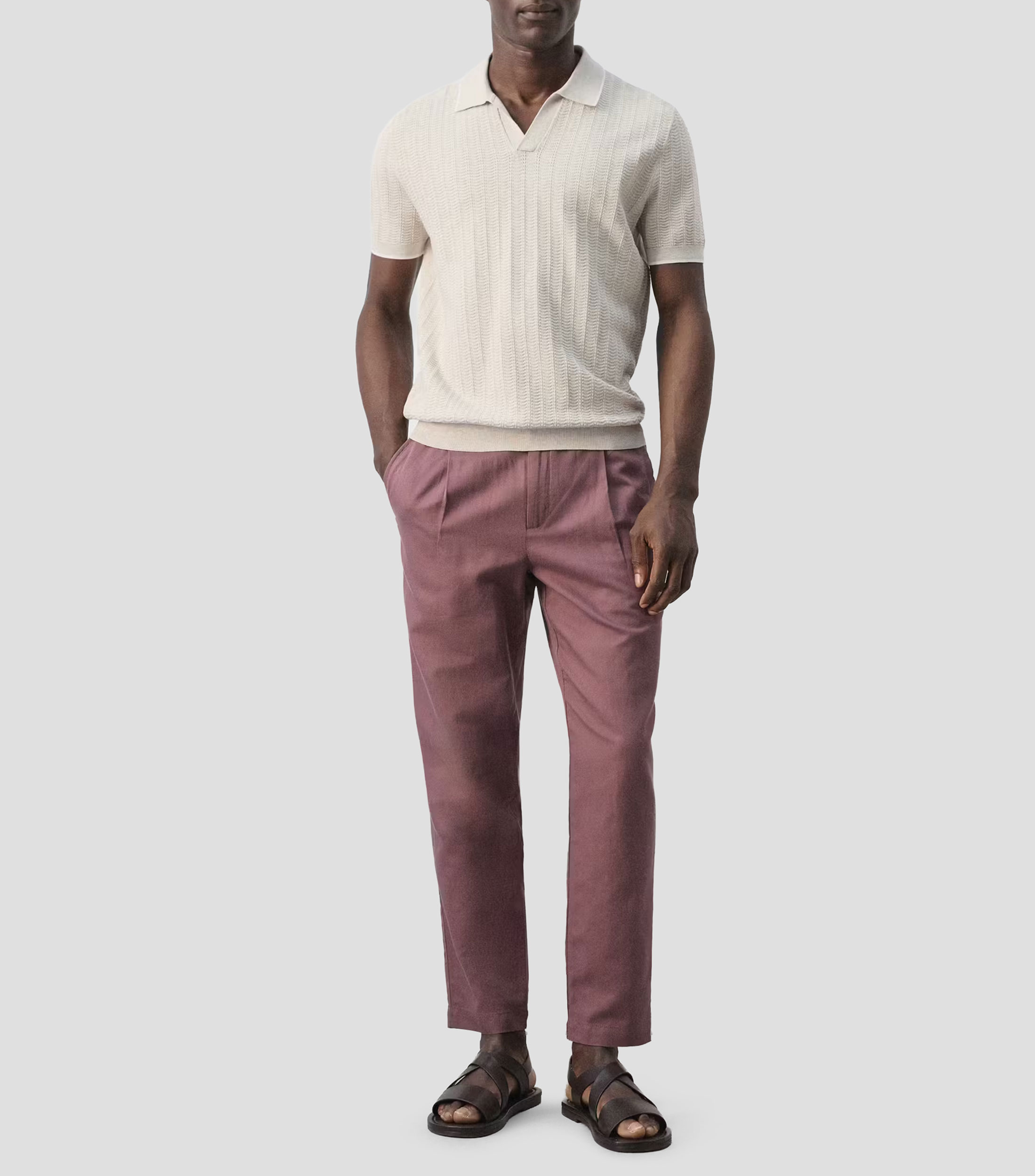 Playera polo manga corta lisa Hombre
