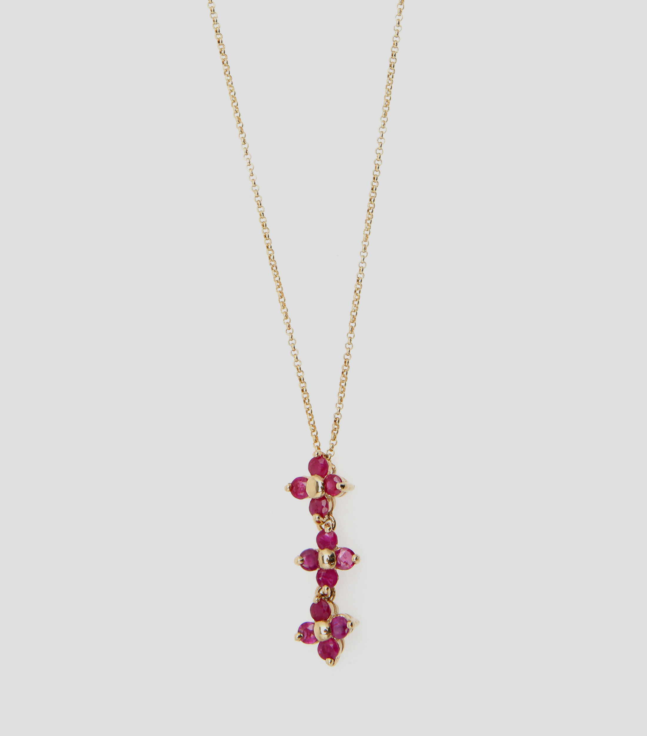 Set de Dije con Cadena Allo en oro amarillo de 14 Kilates Mujer