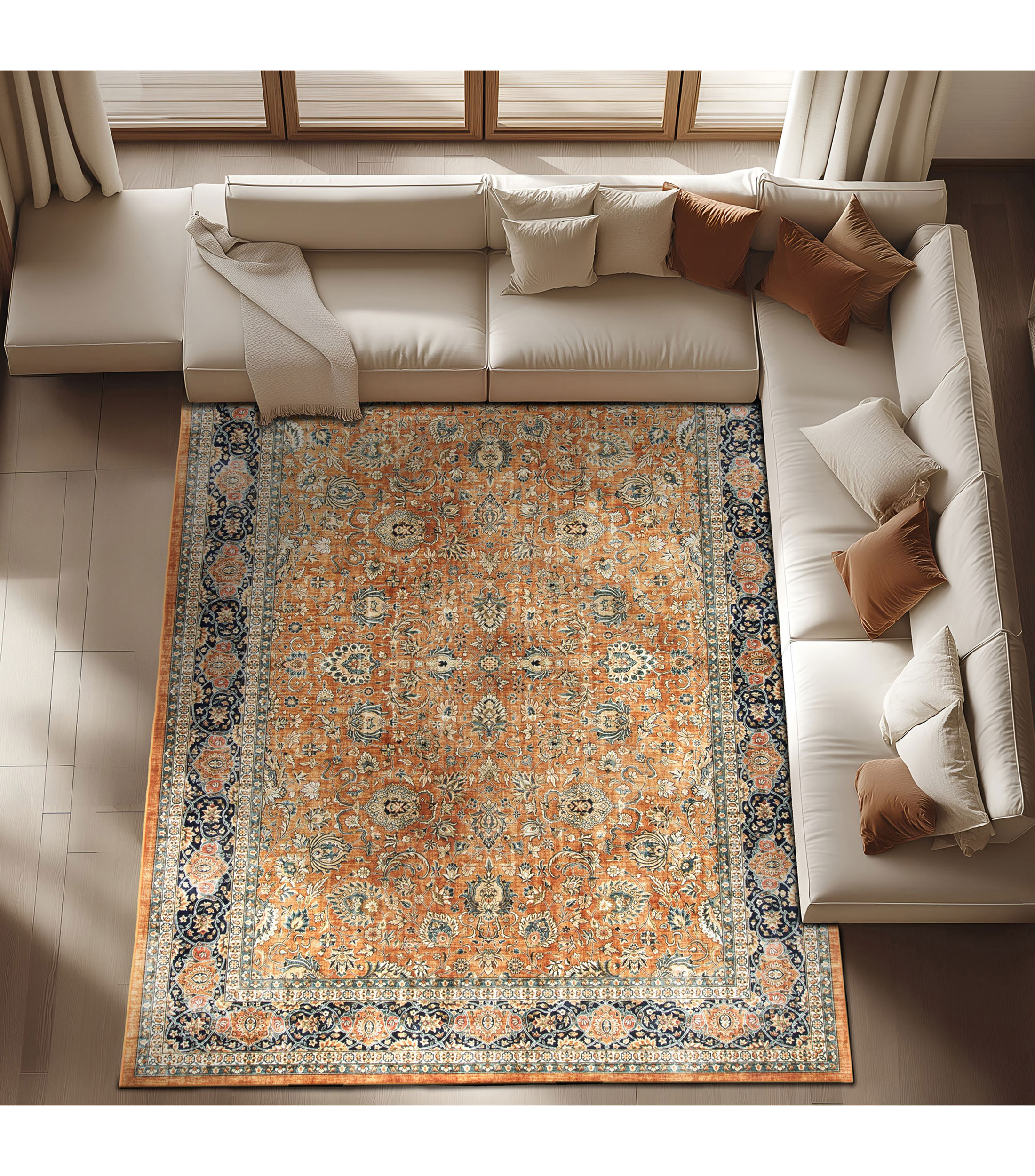 Tapete decorativo Zenia en poliéster 180x120cm