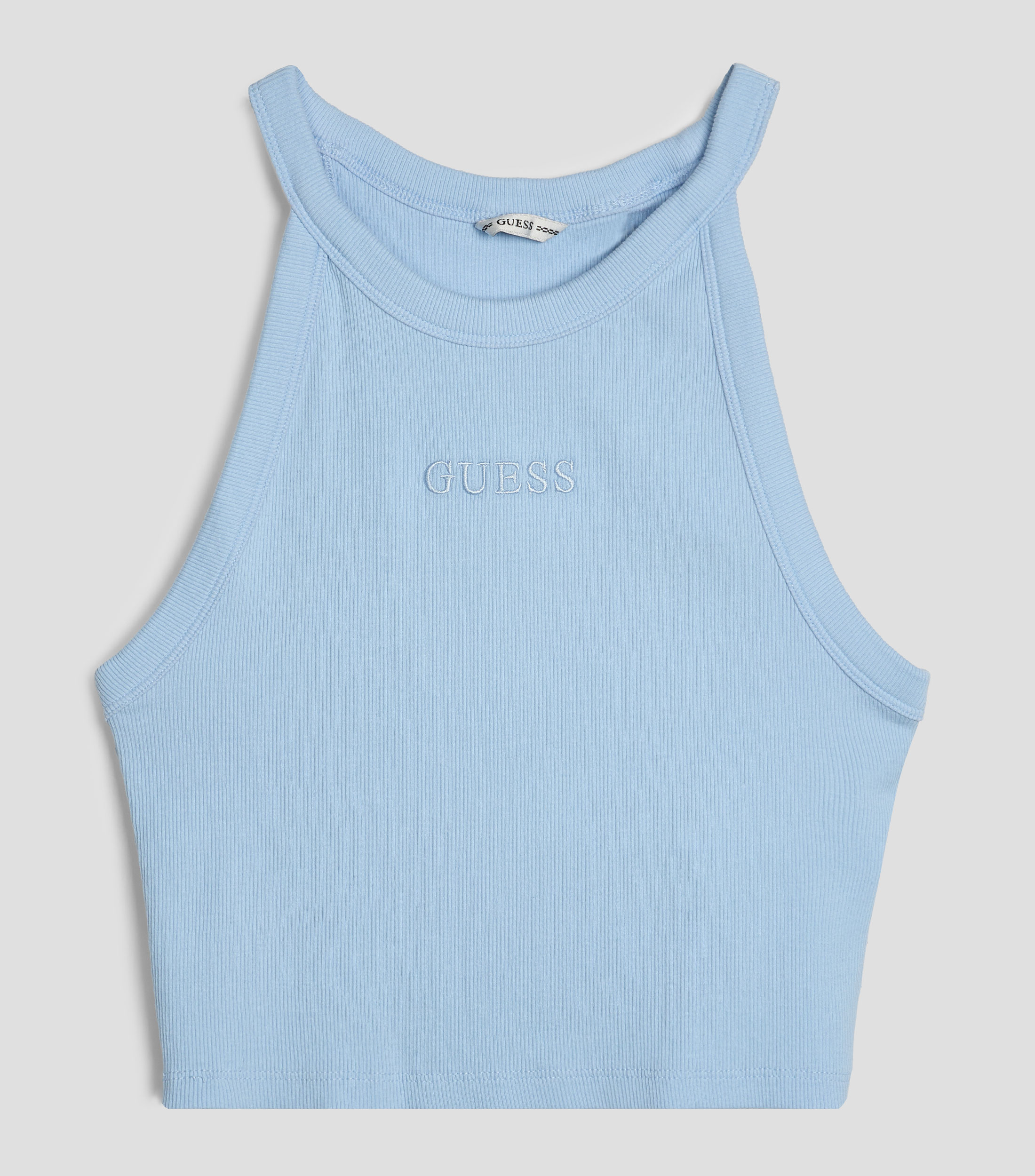 Playera cuello redondo sin mangas lisa Niña