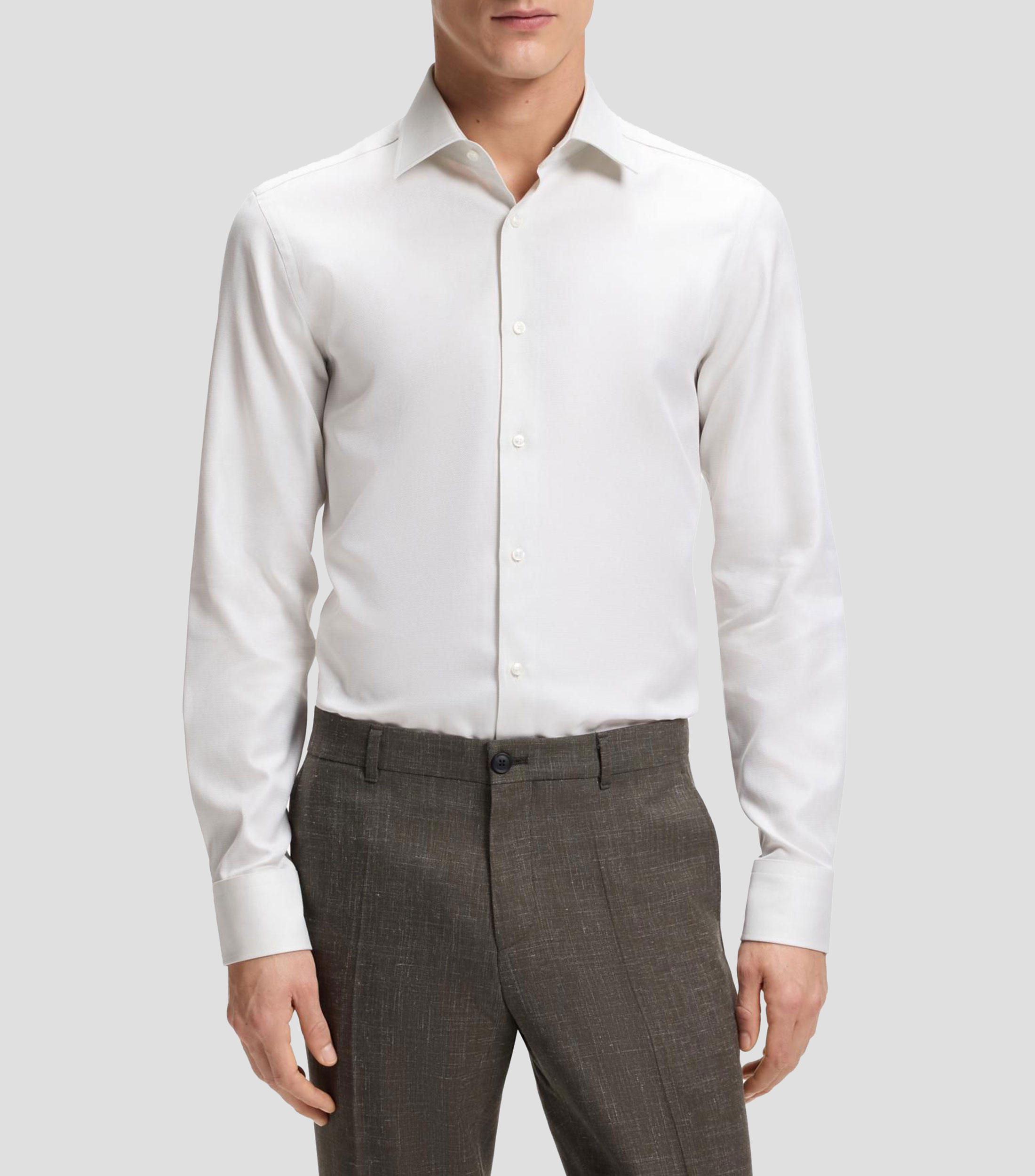 Camisa slim en elegante algodón italiano Hombre