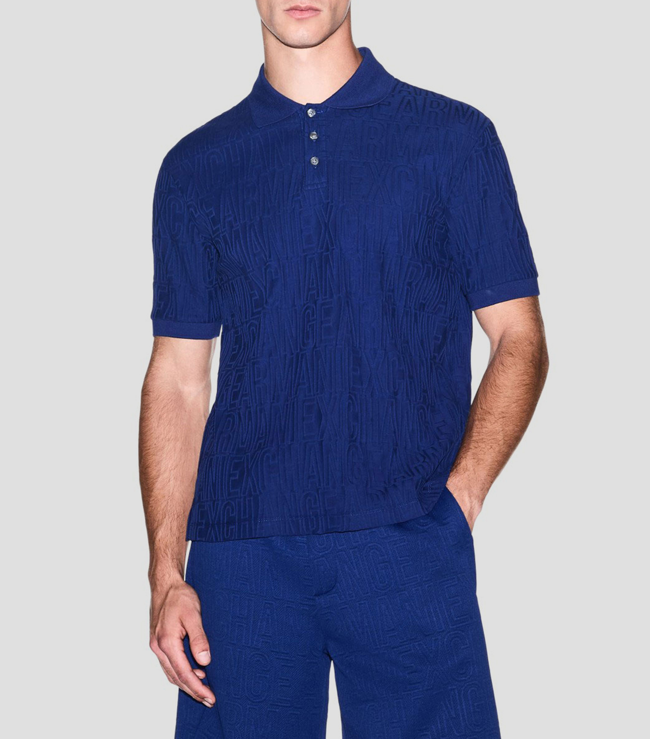 Playera tipo polo manga corta sólida Hombre
