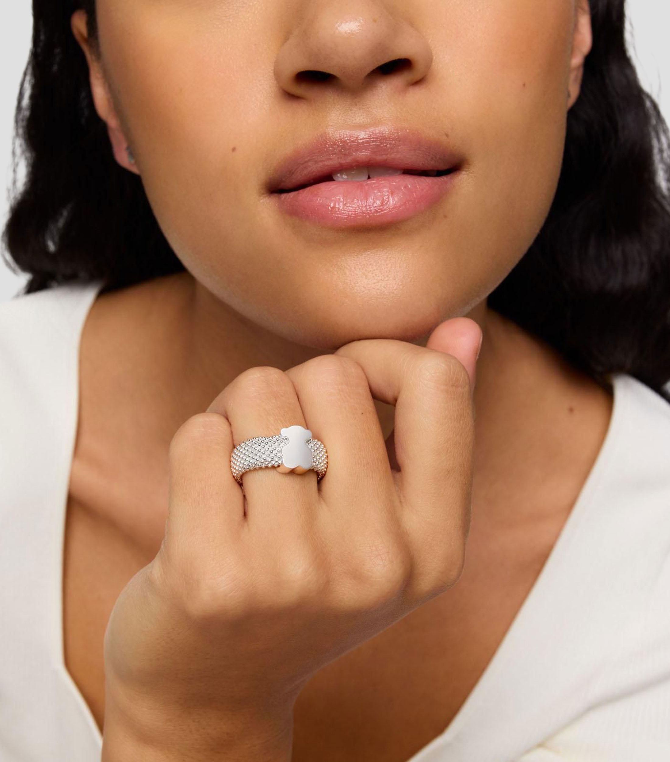 Anillo en plata Icon Mesh Mujer