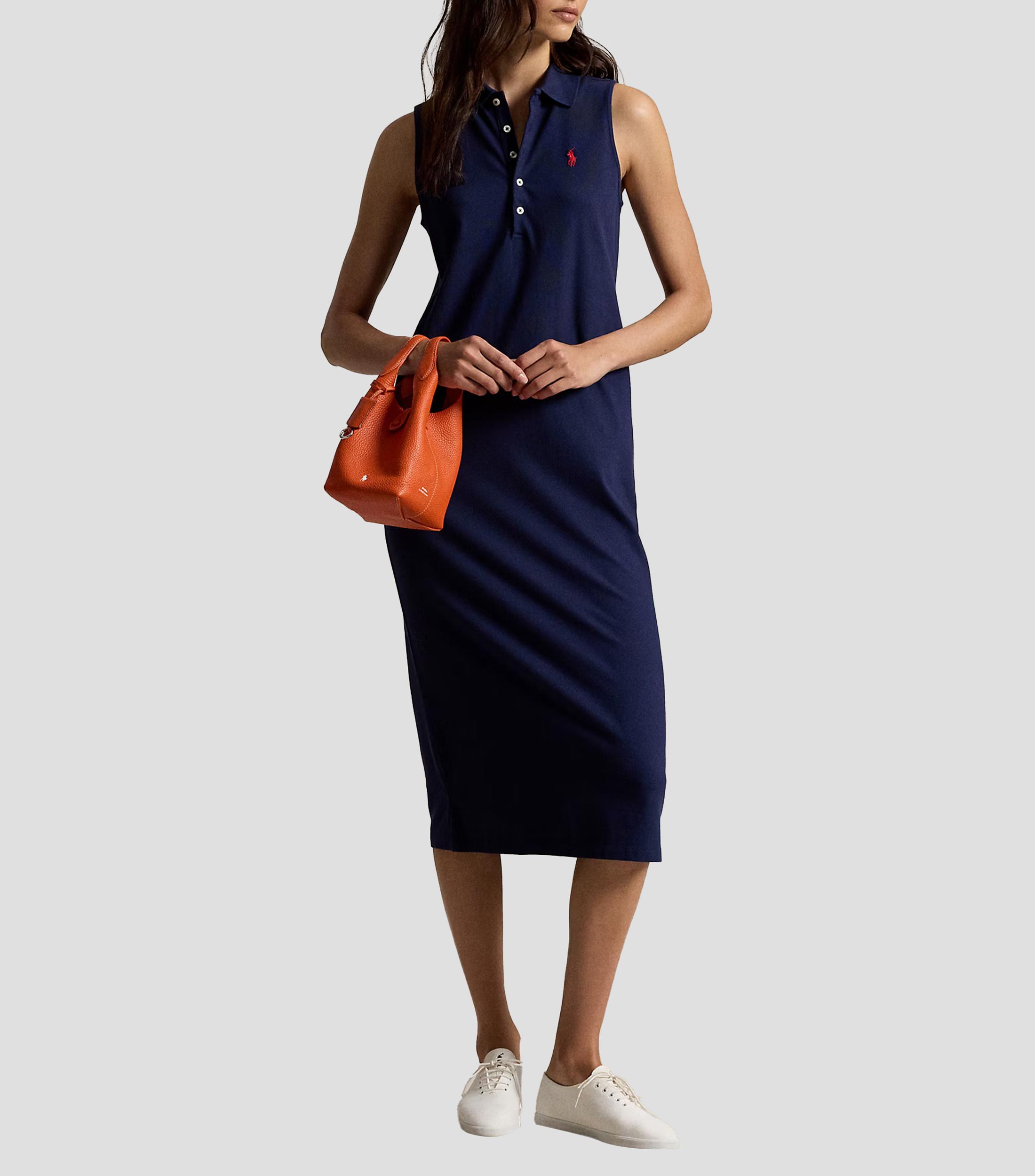 Vestido midi liso Mujer