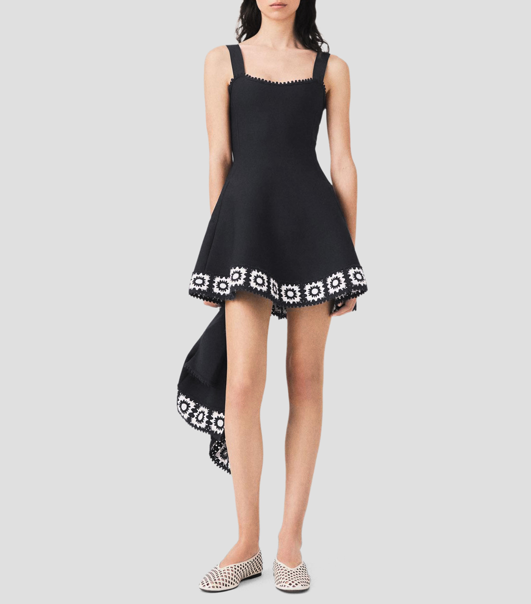 Vestido corto liso Mujer