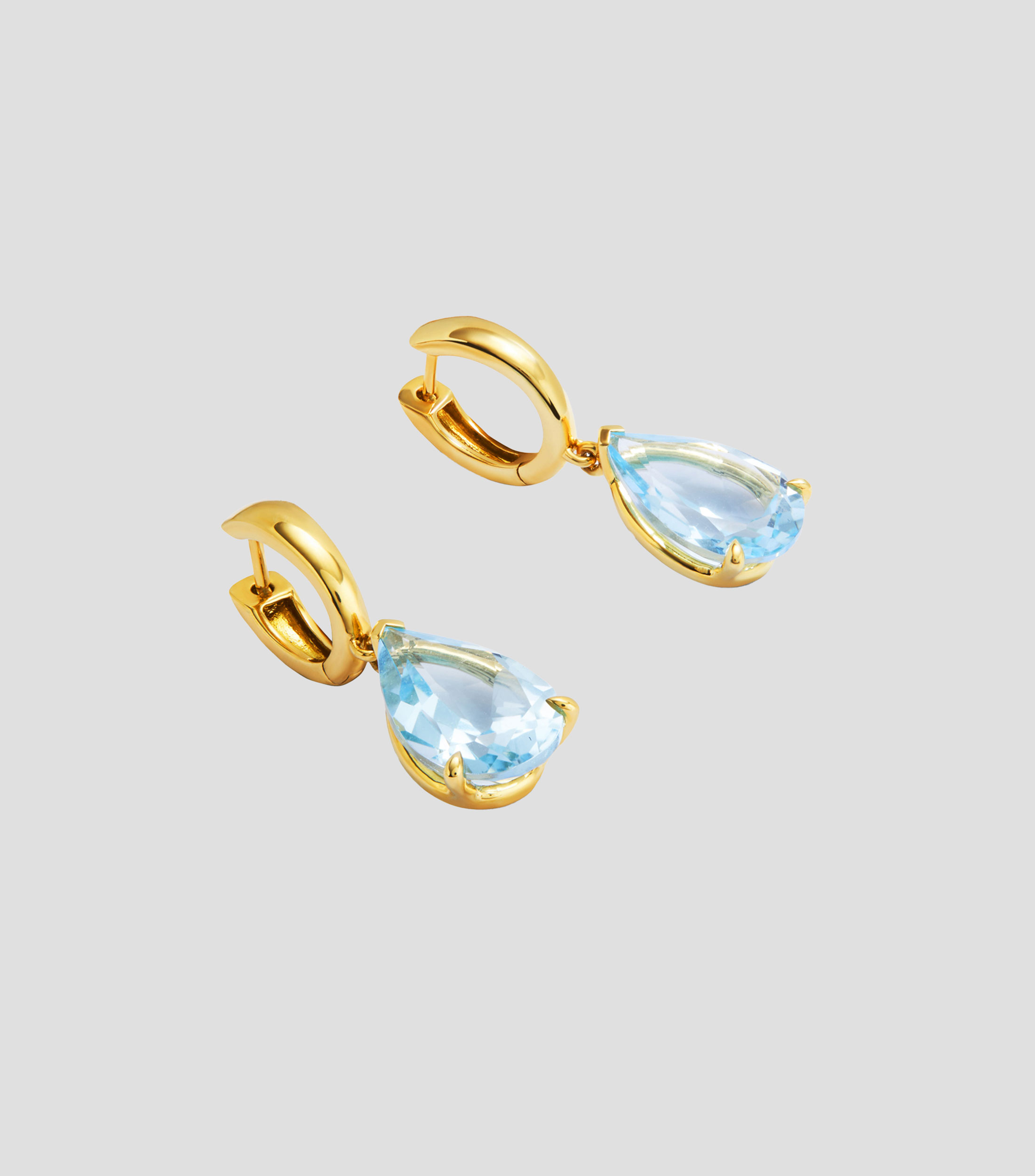 Pendientes en oro amarillo de 18 kilates con topacios azul Veris Mujer